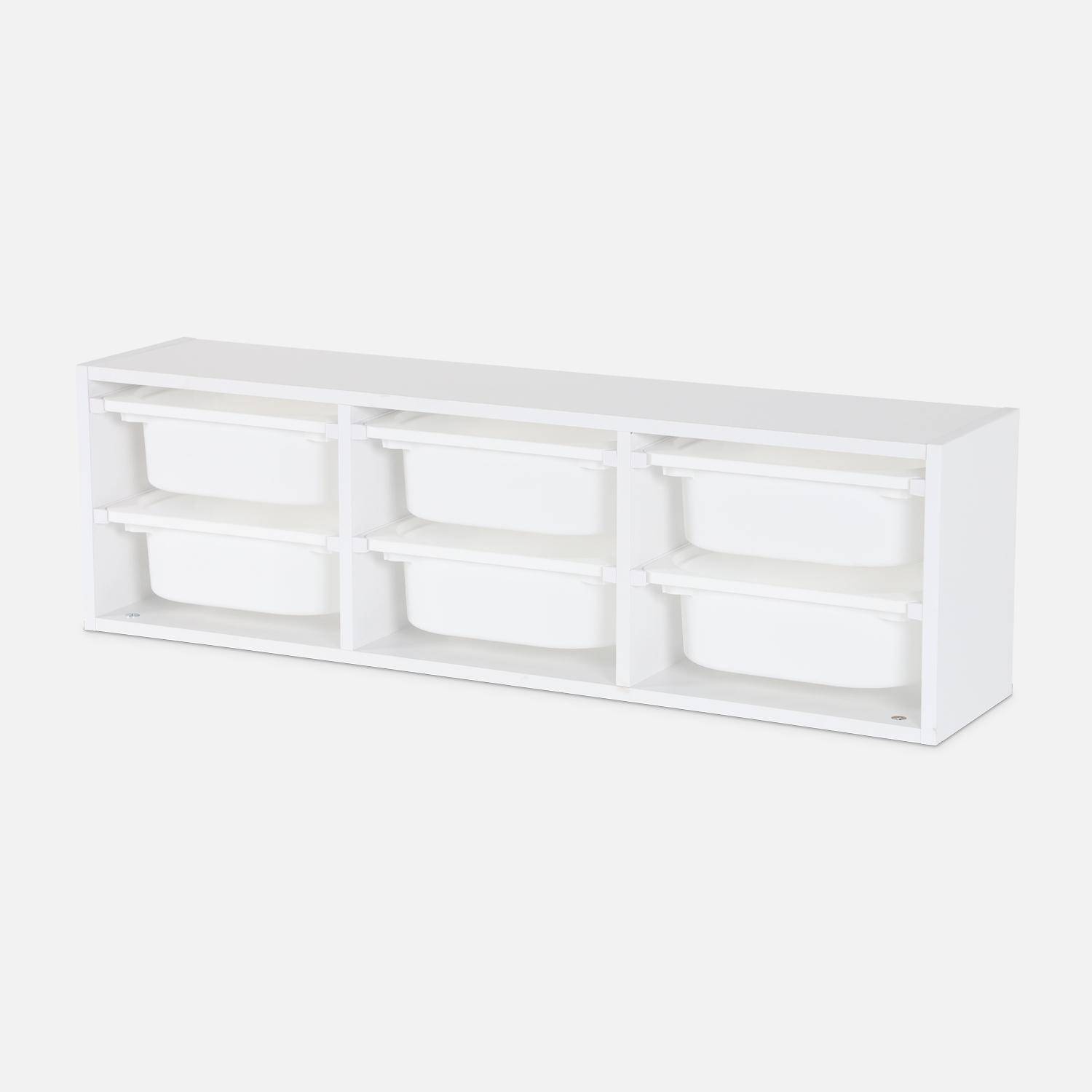 Opbergmeubel voor kinderen, wit, 6 plastic bakken,sweeek,Photo4