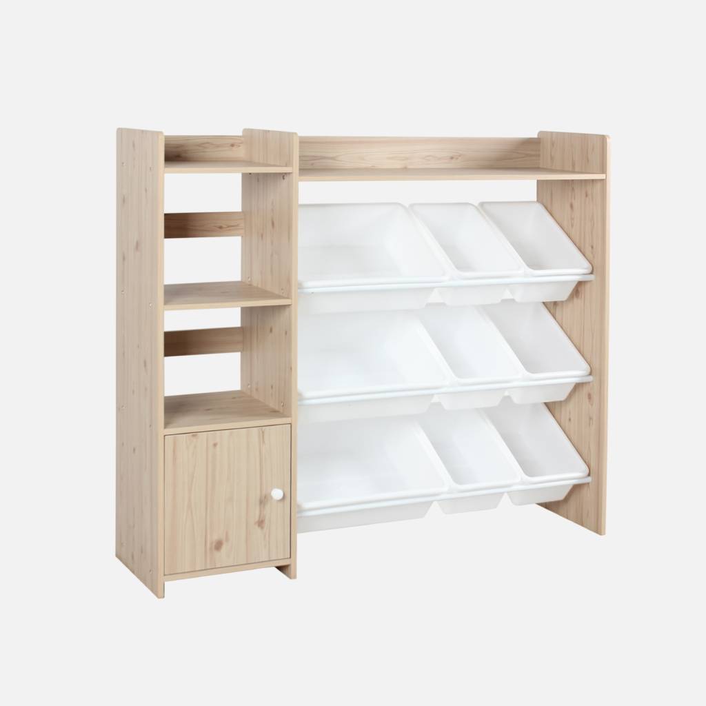 Opbergmeubel voor kinderen, naturel, 9 bakken