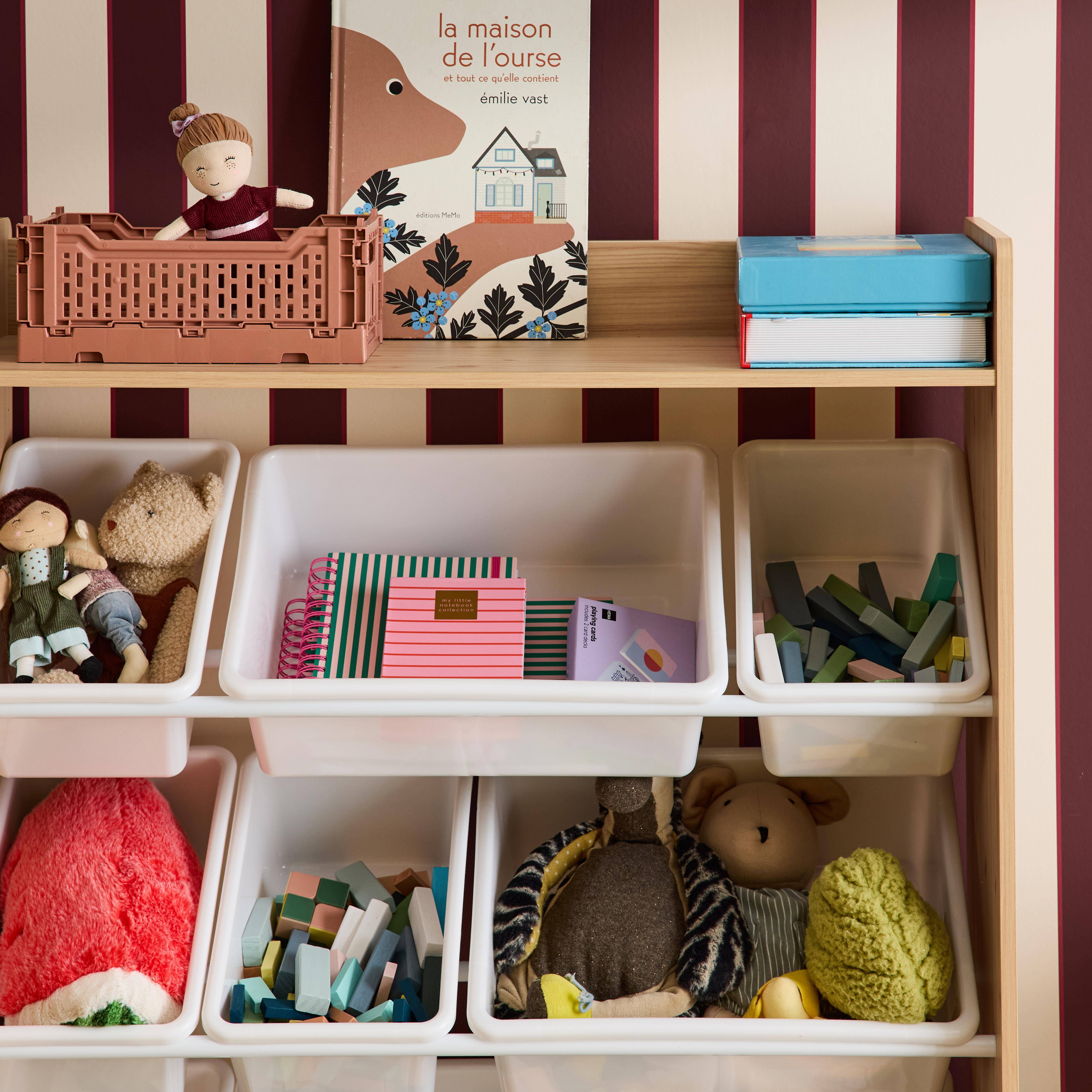 Opbergmeubel voor kinderen, naturel, 9 opbergbakken, 4 planken, 1 deur Photo4