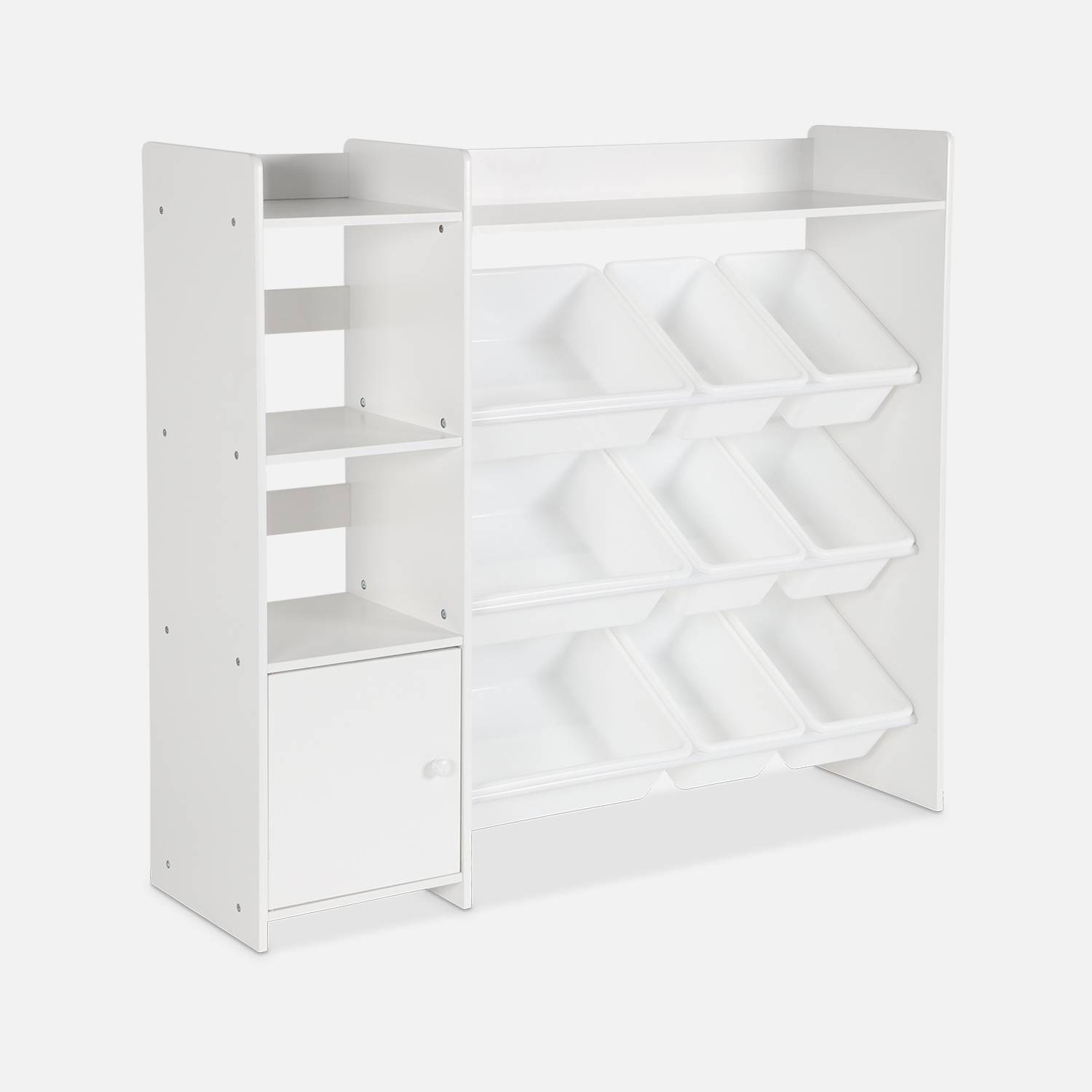 Storage unit for children, white, 9 trays I sweeek