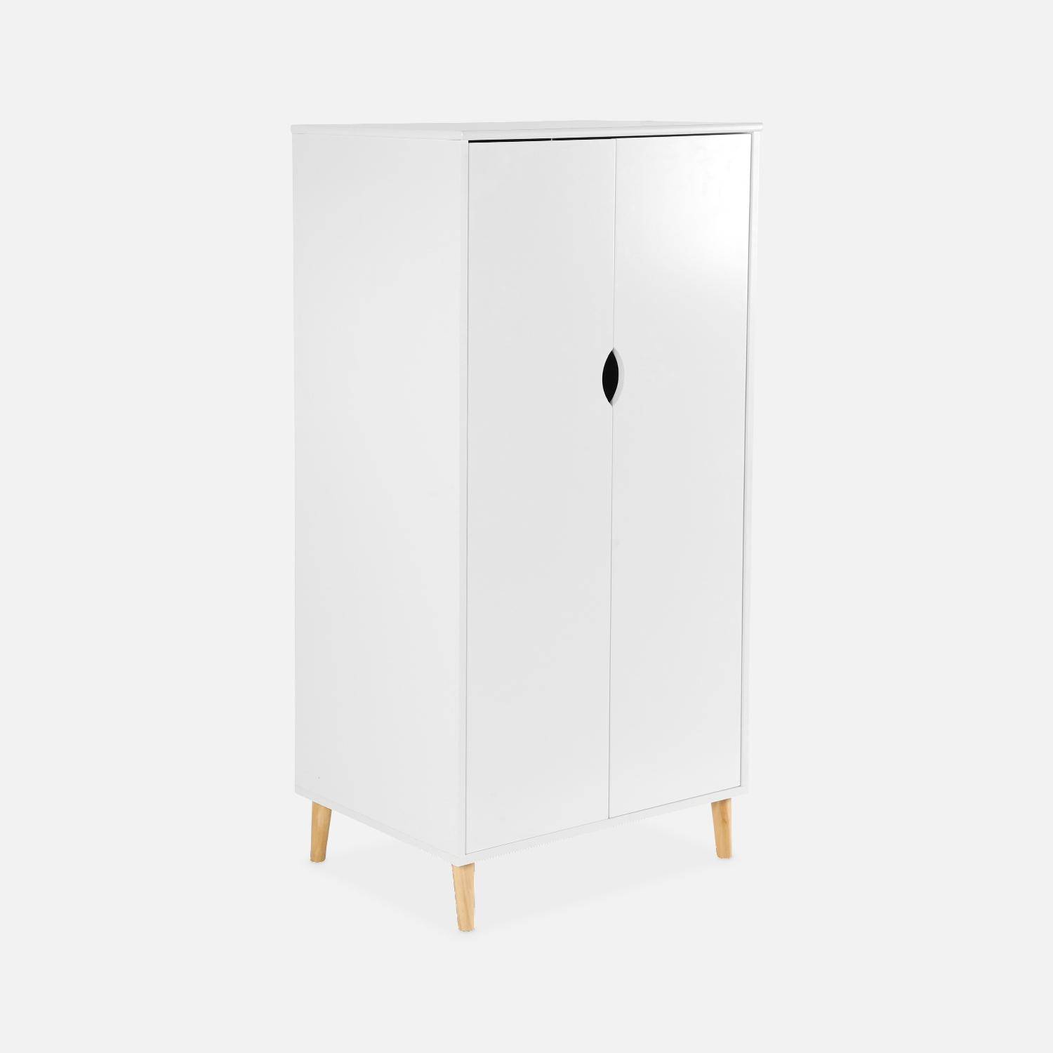 Roupeiro branco roupeiro para crianças, Tobias, Branco, 64x50x132 cm,sweeek,Photo4