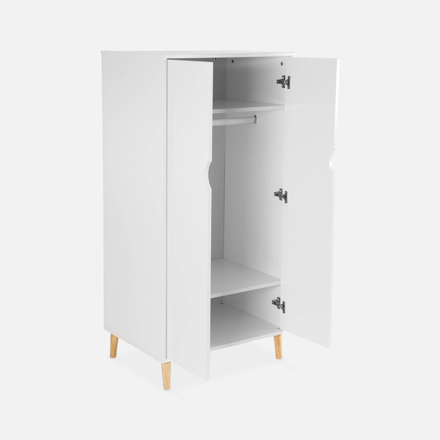 Roupeiro branco roupeiro para crianças, Tobias, Branco, 64x50x132 cm,sweeek,Photo6