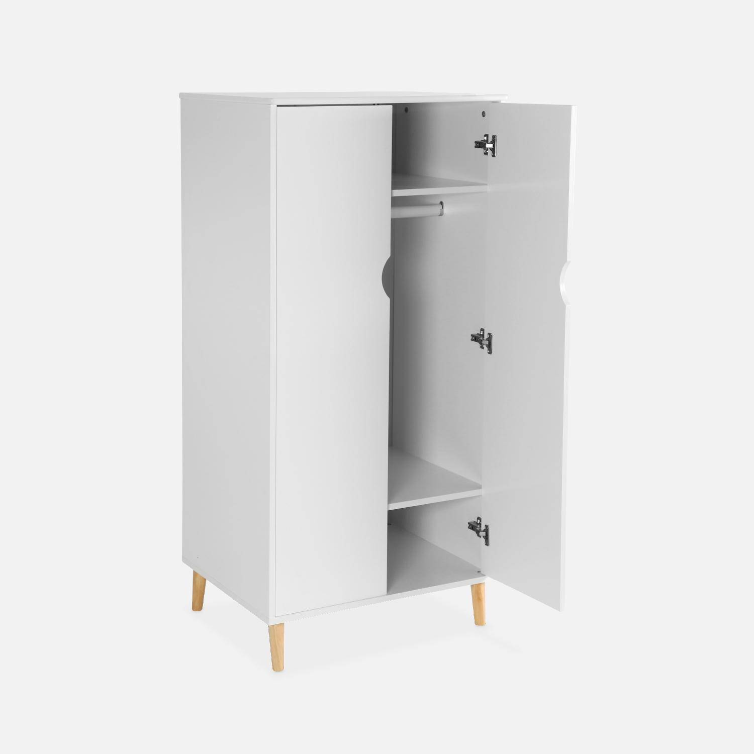 Roupeiro branco roupeiro para crianças, Tobias, Branco, 64x50x132 cm,sweeek,Photo7