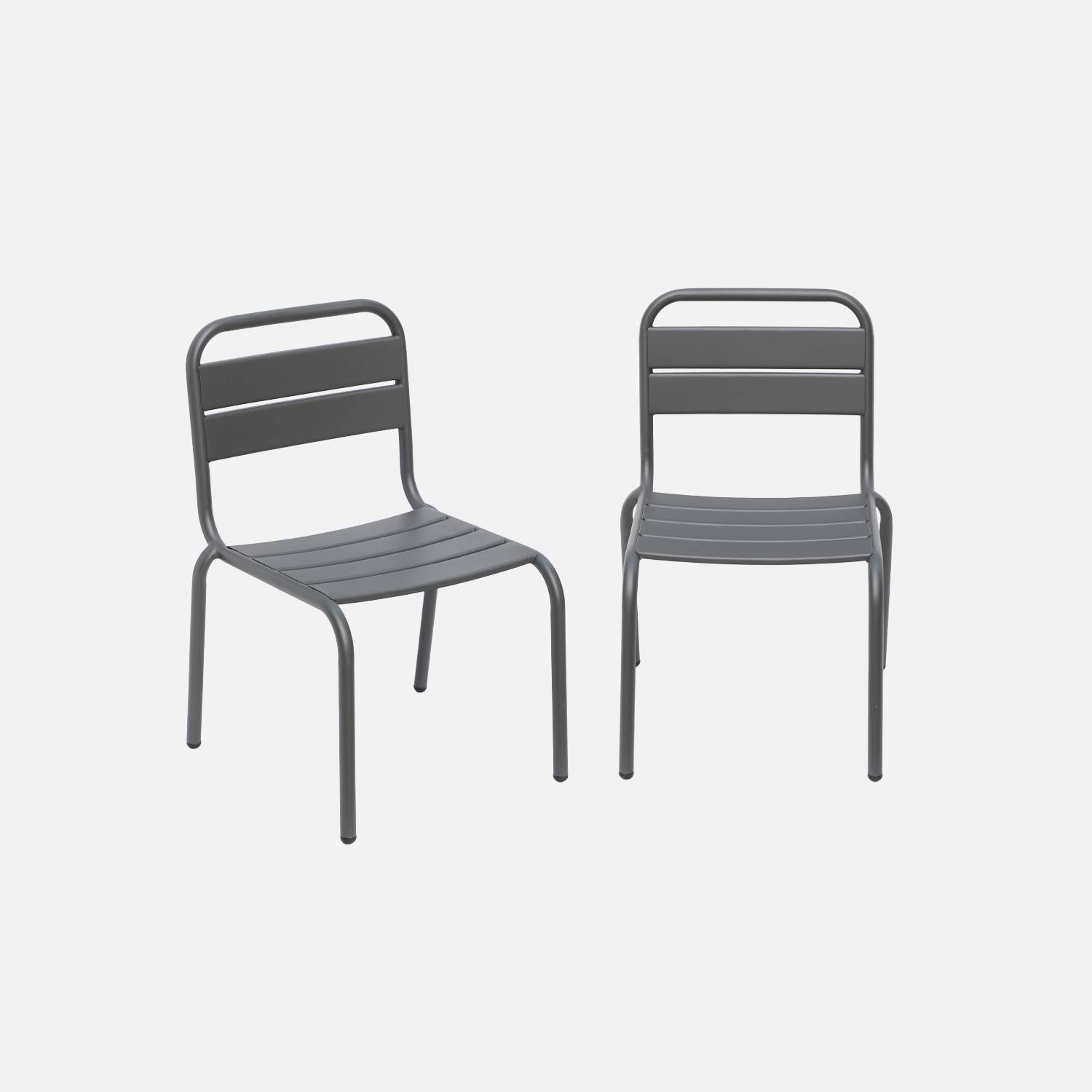 Set of 2 I sweeek anthracite metal chairs for children