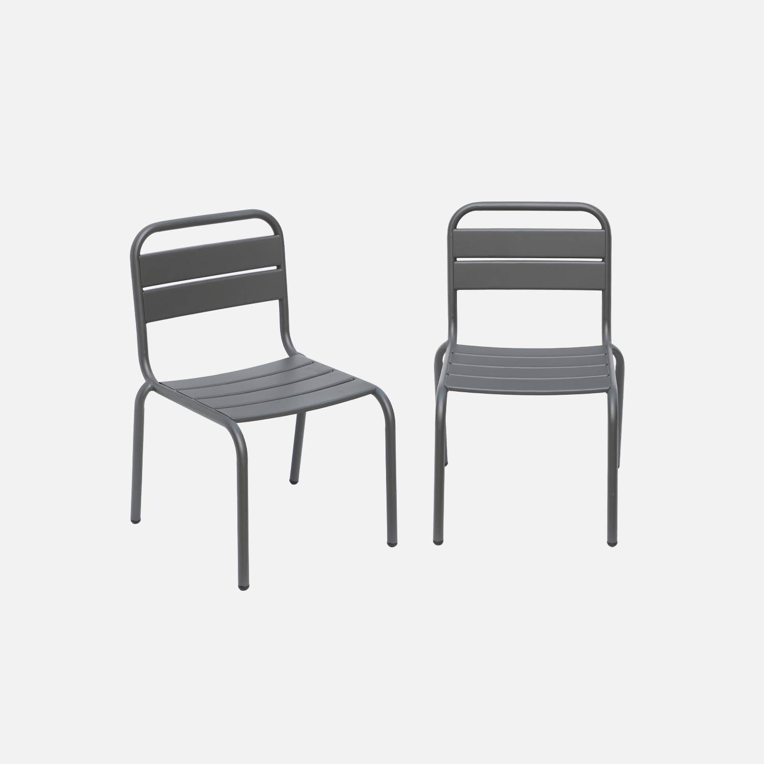 Set di 2 sedie in metallo per bambini, Kristoff, Antracite,sweeek,Photo1