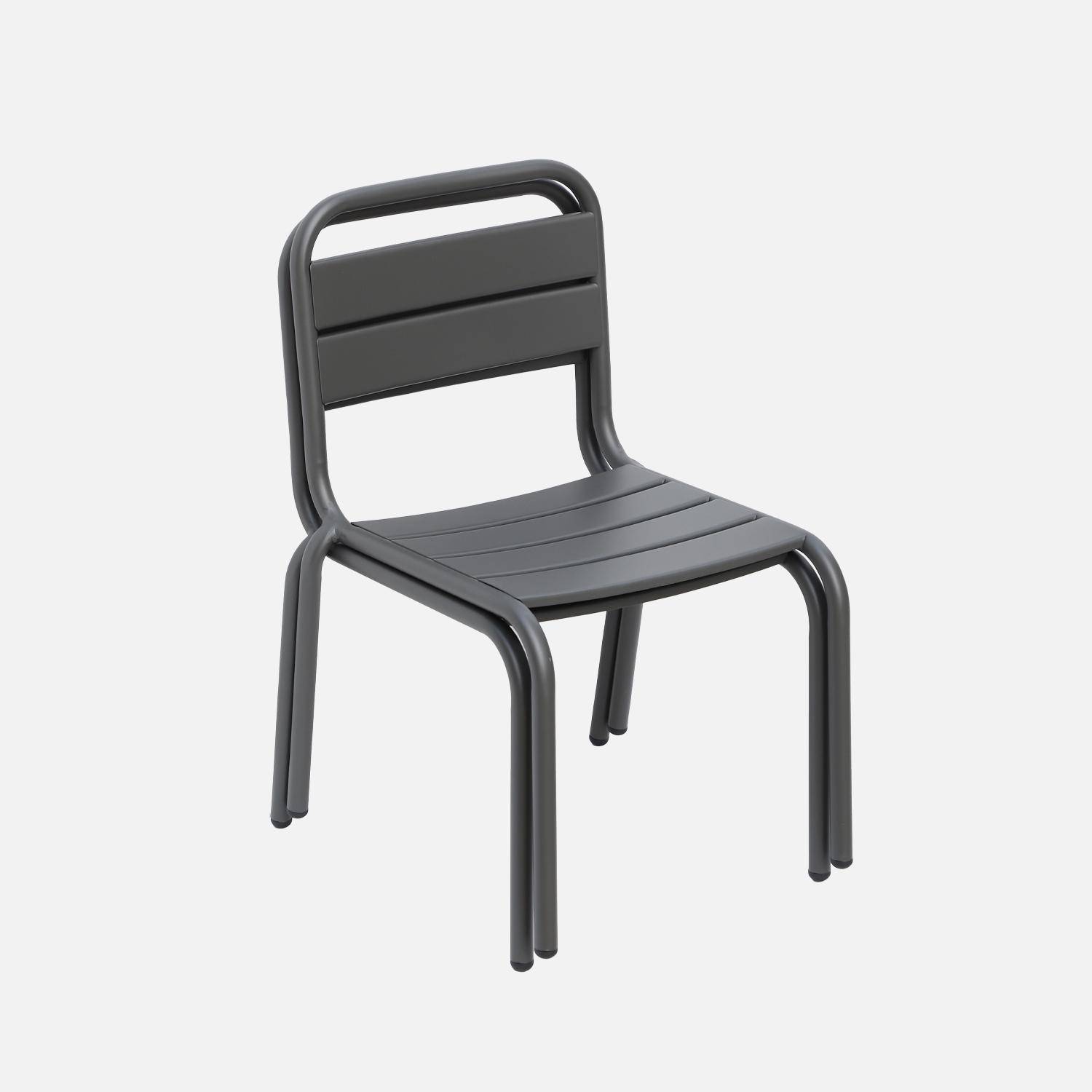 Set di 2 sedie in metallo per bambini, Kristoff, Antracite,sweeek,Photo4