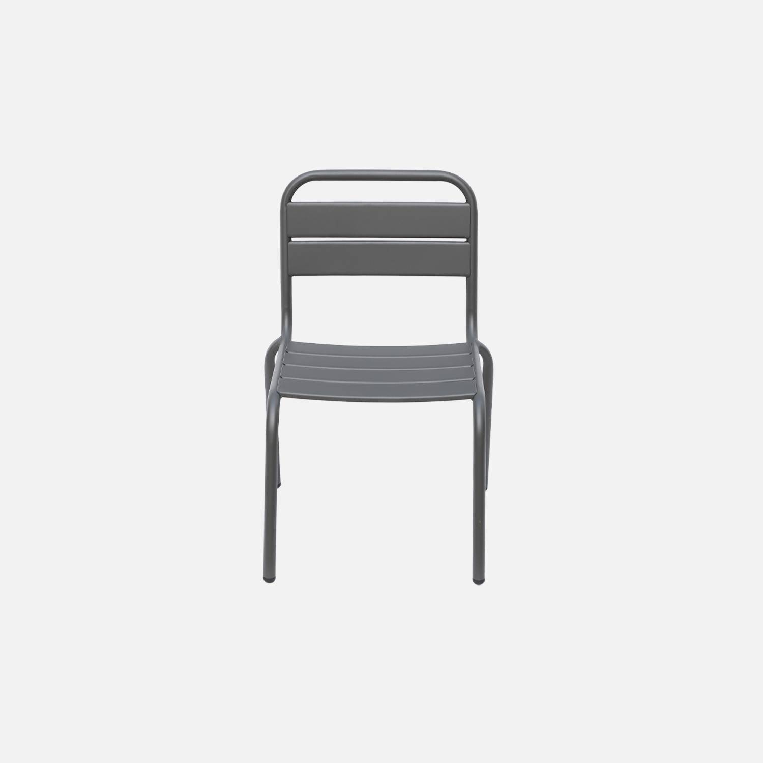 Set van 2 antraciet metalen kinderstoelen Photo4