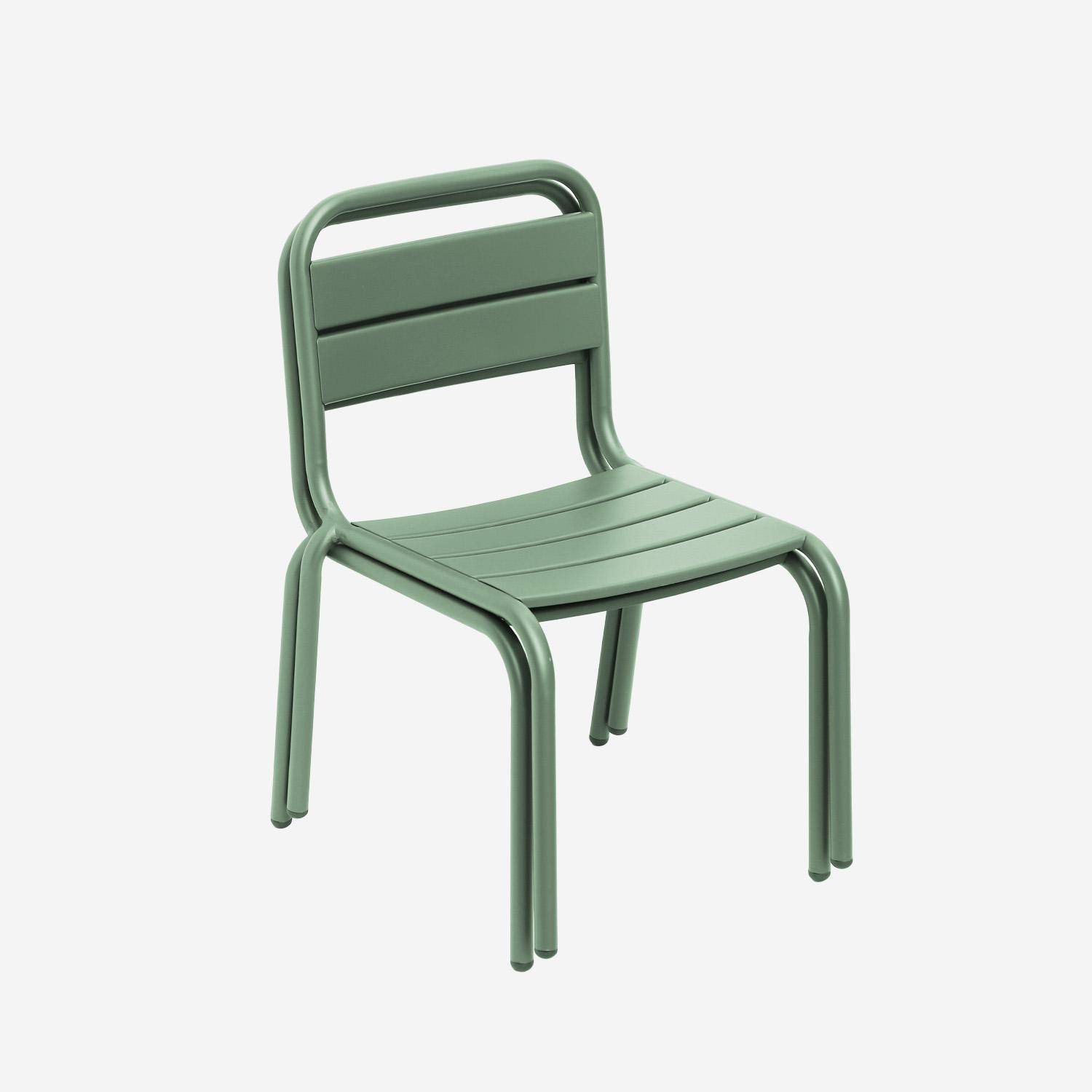 Pair of metal chairs for children, Kristoff, Light Green, 38x40x57 cm,sweeek,Photo6