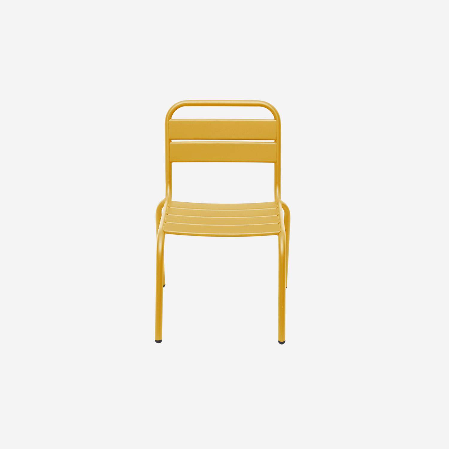 Conjunto de 2 cadeiras metálicas para crianças, Kristoff, Amarelo, 38x40.5x56 cm Photo4