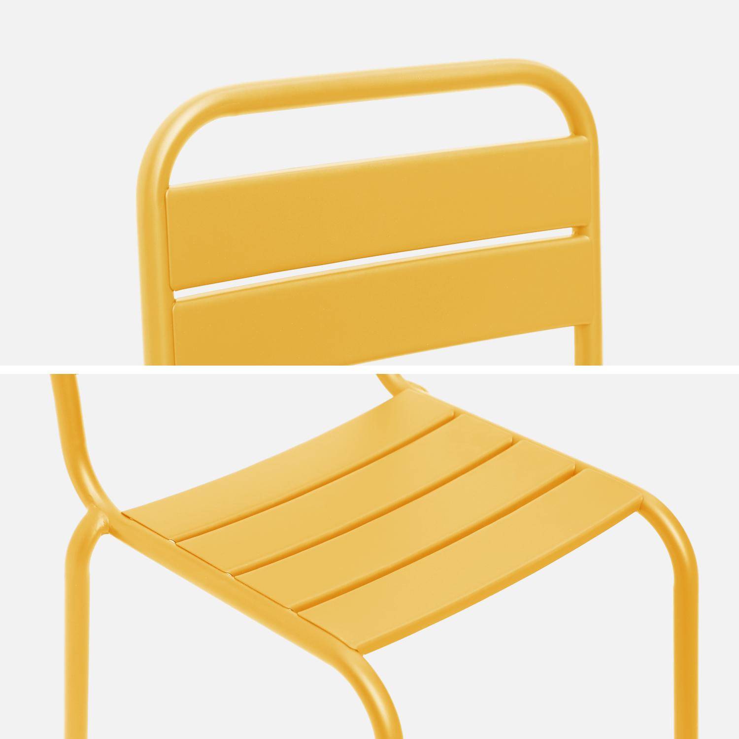 Conjunto de 2 cadeiras metálicas para crianças, Kristoff, Amarelo Photo5