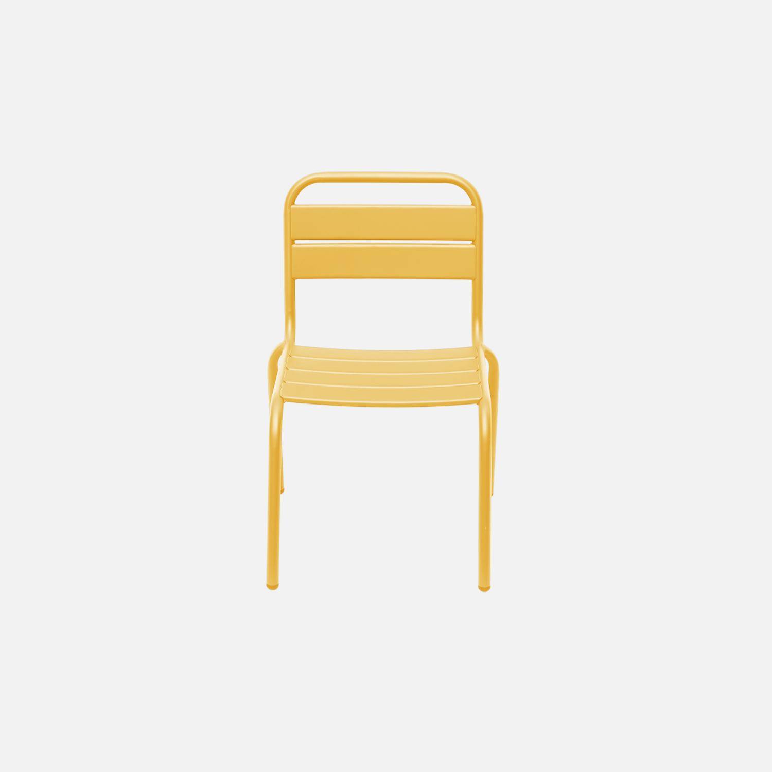 Conjunto de 2 cadeiras metálicas para crianças, Kristoff, Amarelo Photo3