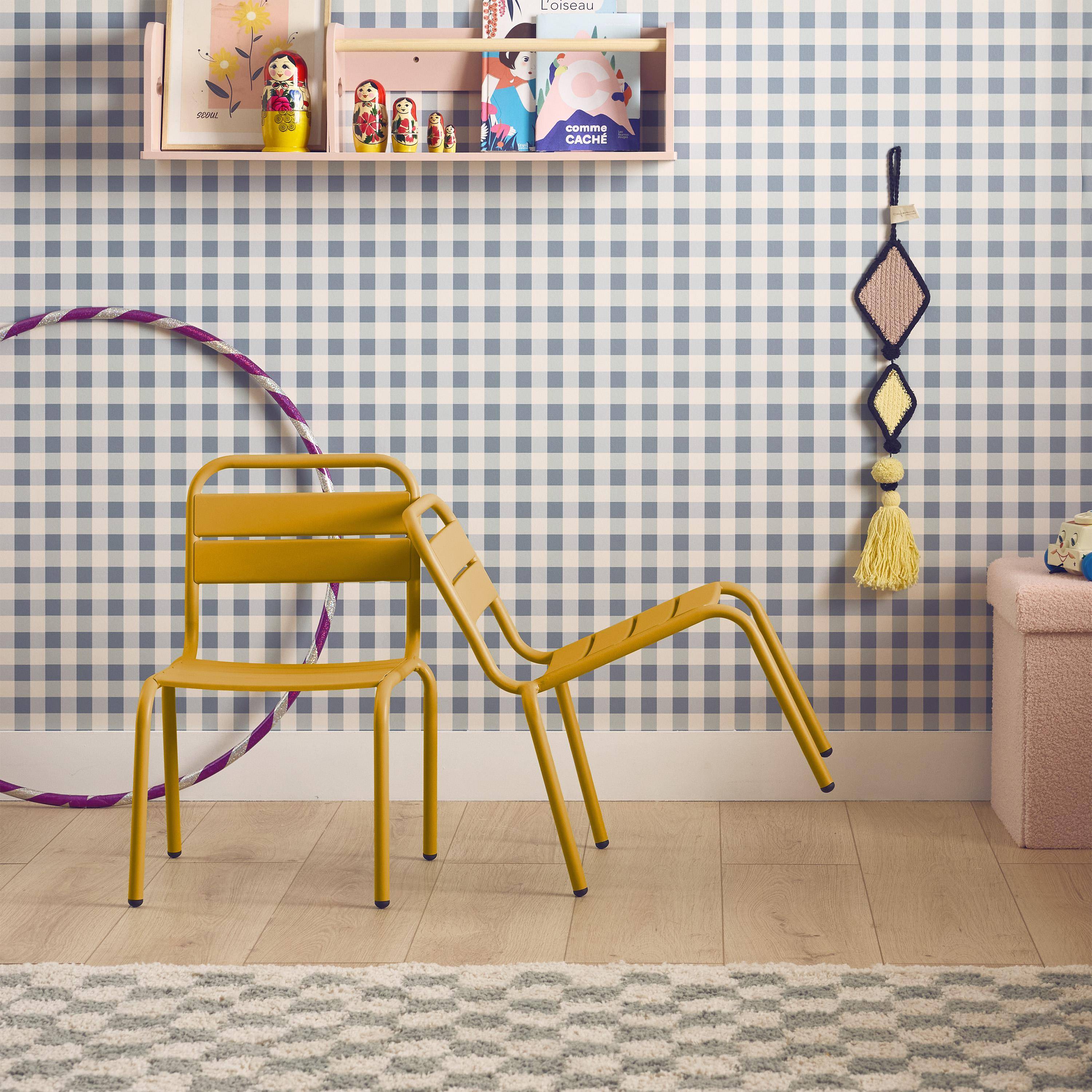 Conjunto de 2 cadeiras metálicas para crianças, Kristoff, Amarelo, 38x40.5x56 cm Photo2