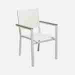 Table de jardin extensible 8 places 200/300cm avec plateau effet bois et structure aluminium blanc et 8 fauteuils inclus Photo7