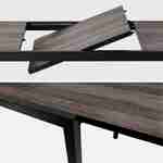 Table de jardin aluminium 120/180cm avec 6 chaises empilables aluminium et textilène Photo5