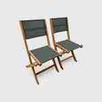 Salon de jardin en bois extensible - Almeria - Grande table 180/240cm avec rallonge, 2 fauteuils et 6 chaises, en bois d'Eucalyptus FSC huilé et textilène savane Photo7