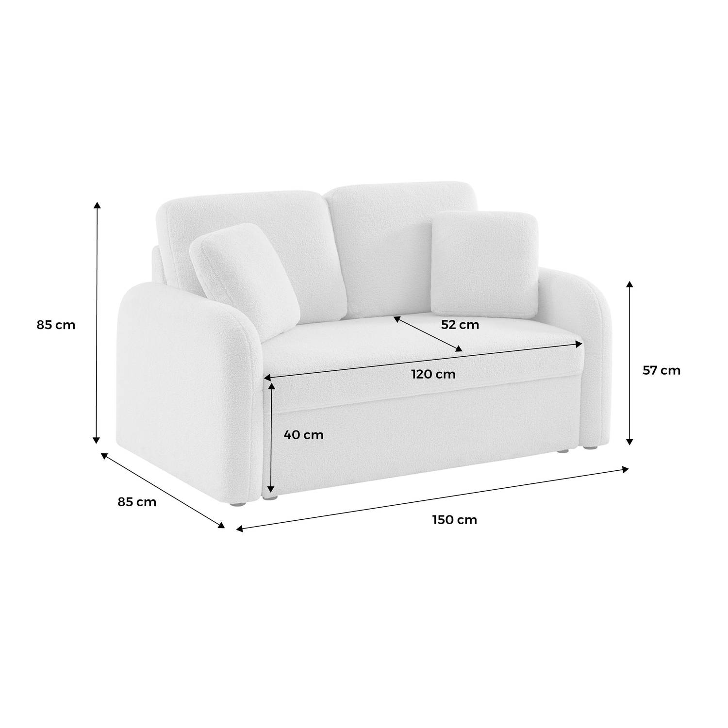 Conjunto de sofá redondo acolhedor com 3 lugares + sofá de 2 lugares Photo9