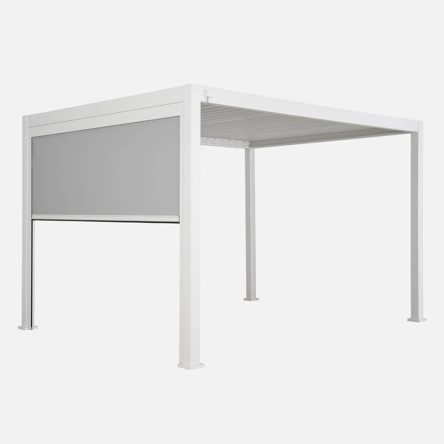 Witte pergola met lamellendak, Triomphe, 3x4m, aluminium, met verstelbare lamellen + 300cm luifel,sweeek,Photo5