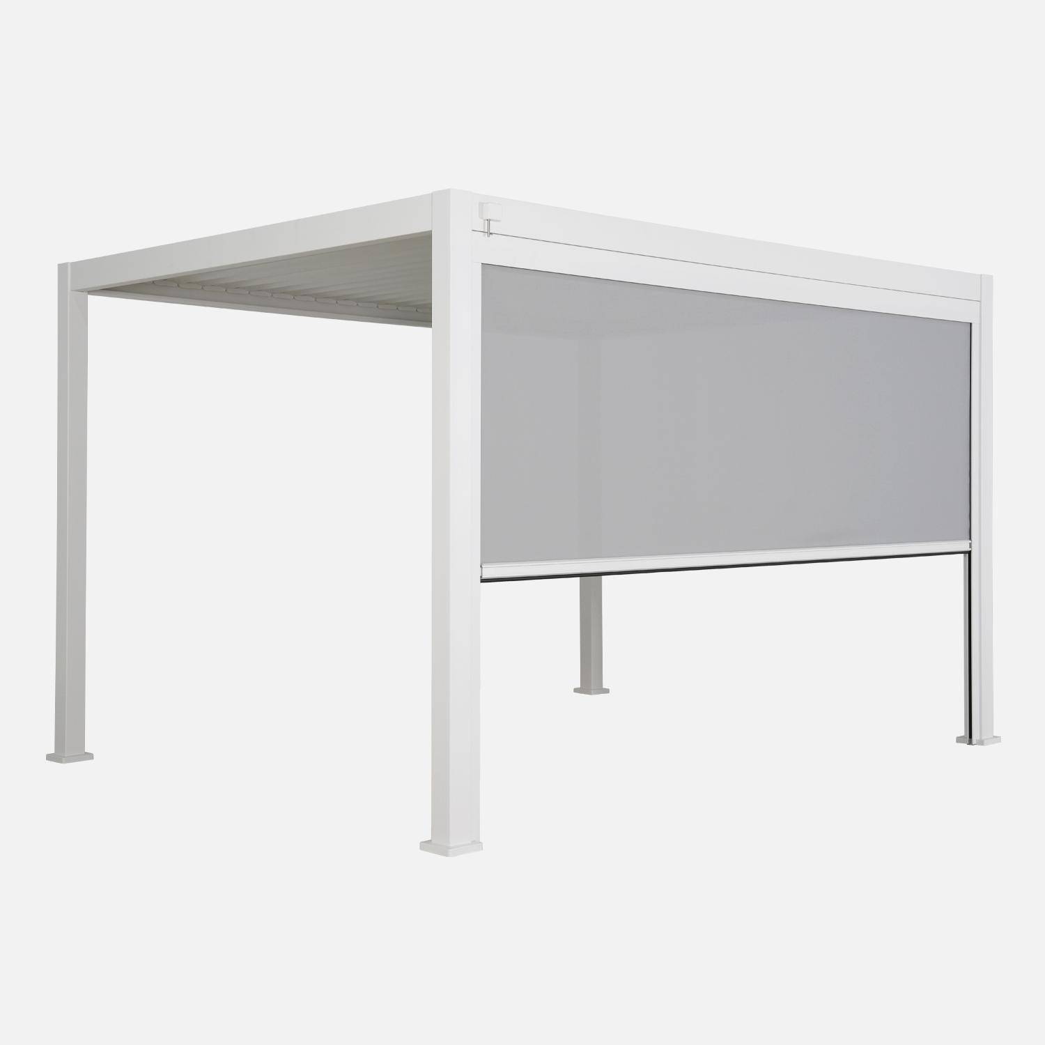 Pérgola bioclimática 3x4m + estore 4m Branco - 400x300x250 cm,sweeek,Photo13