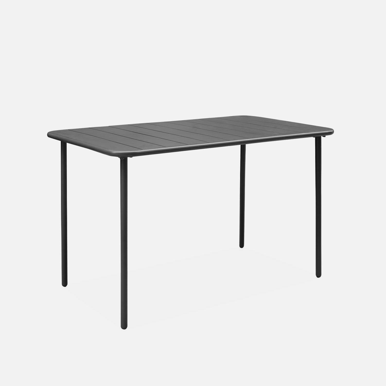 4-seater rectangular steel garden table, 120cm, anthracite Photo5