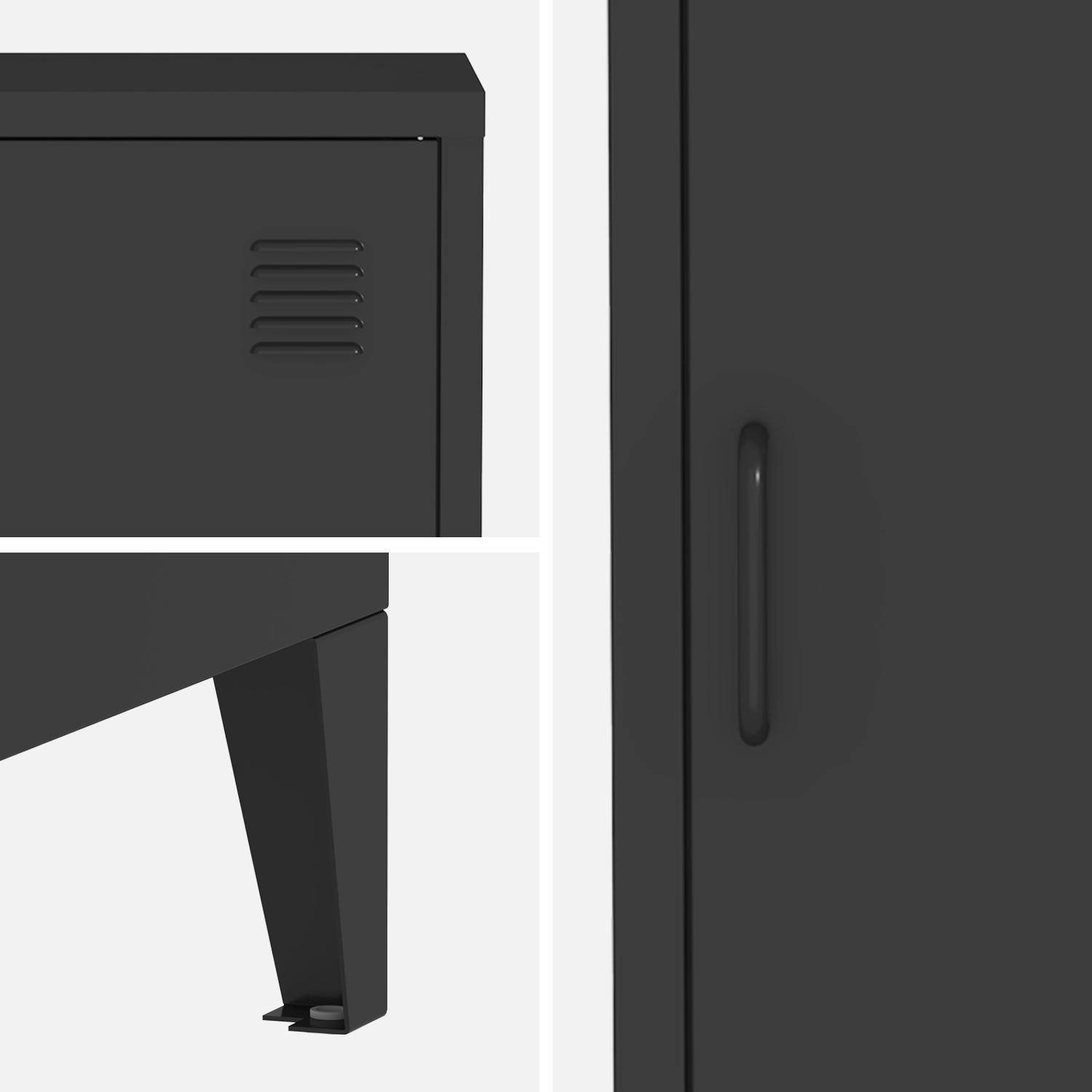 Metal bedside table with 1 door, Soho, Black, 38x38x57 cm,sweeek,Photo7