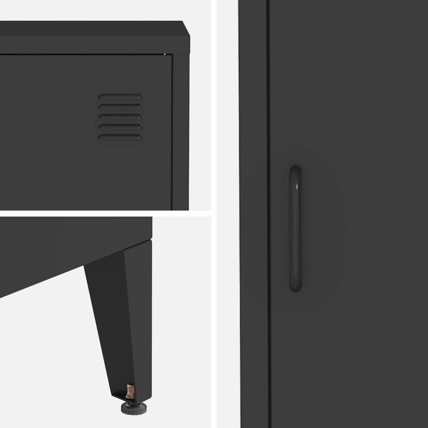 Industrieel nachtkastje 1 deur zwart L 38 x B 38 x H 57 cm - Soho,sweeek,Photo6