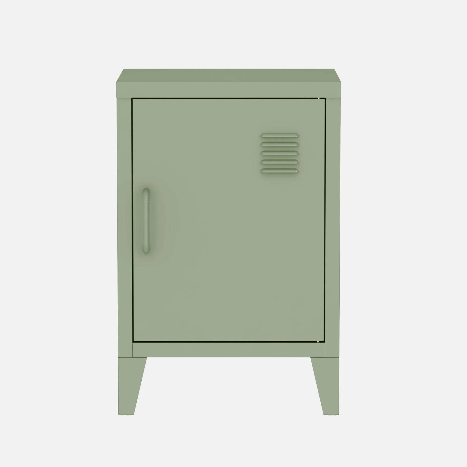 Metal bedside table with 1 door, Soho, Green, 38x38x57 cm Photo4