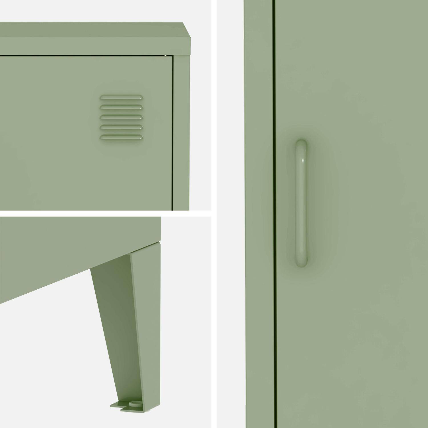 Metal bedside table with 1 door, Soho, Green, 38x38x57 cm Photo6