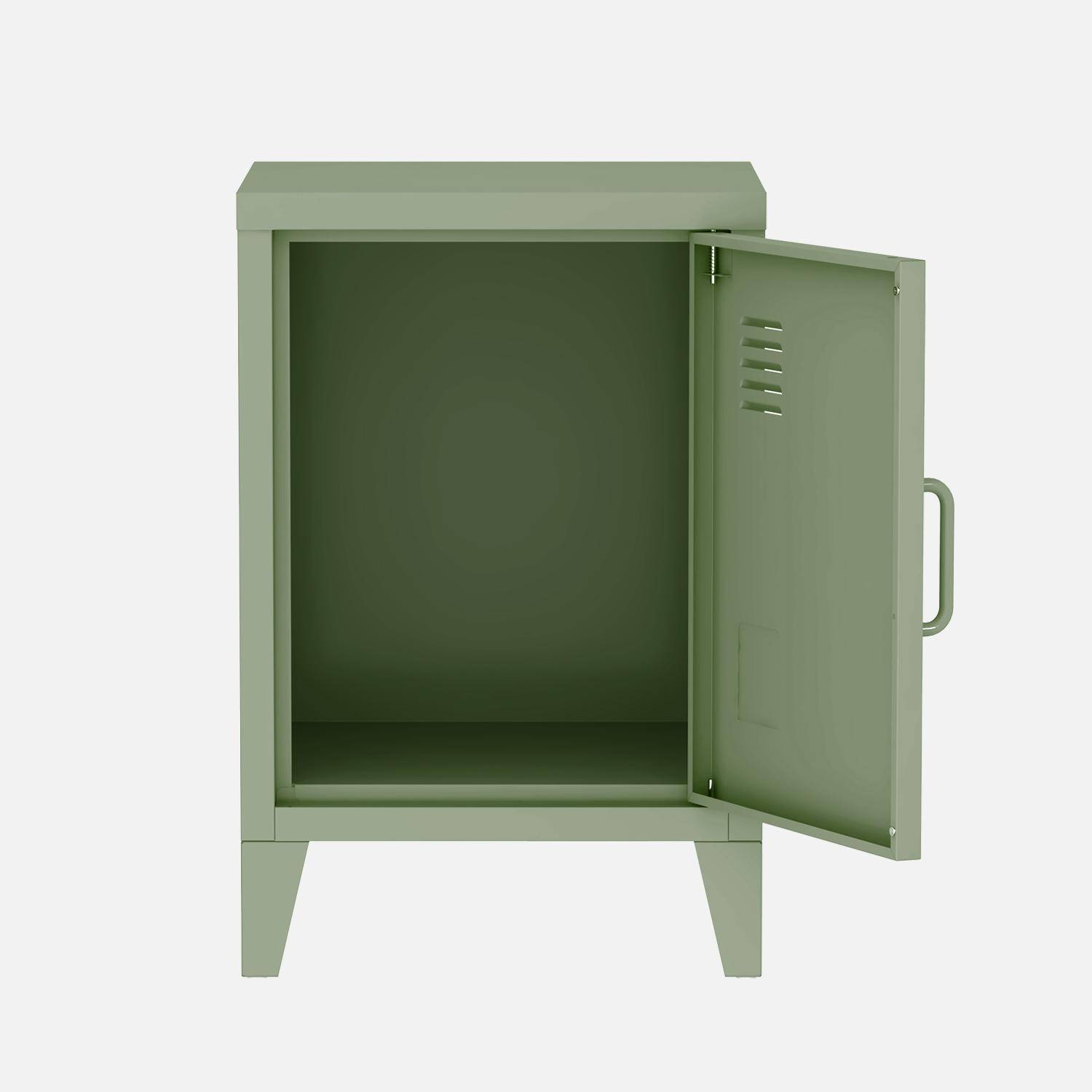 Metal bedside table with 1 door, Soho, Green, 38x38x57 cm Photo5