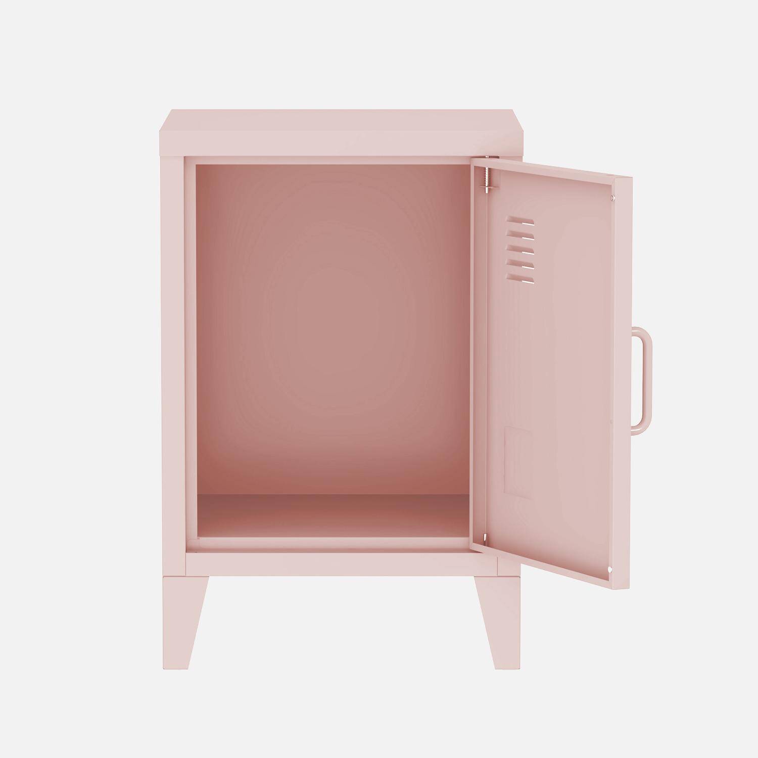 Metal bedside table with 1 door, Soho, Pink, 38x38x57 cm Photo7