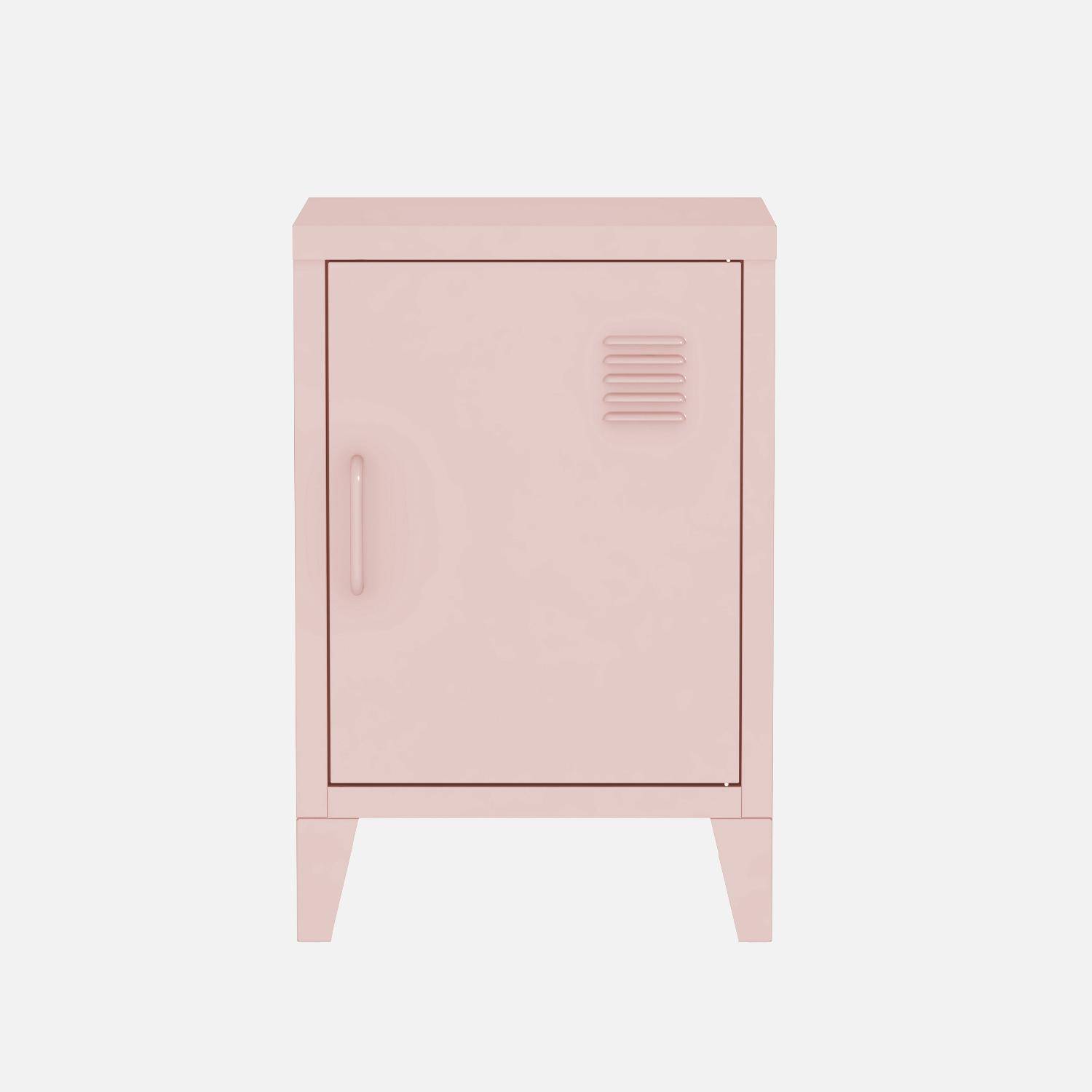 Metal bedside table with 1 door, Soho, Pink, 38x38x57 cm,sweeek,Photo6
