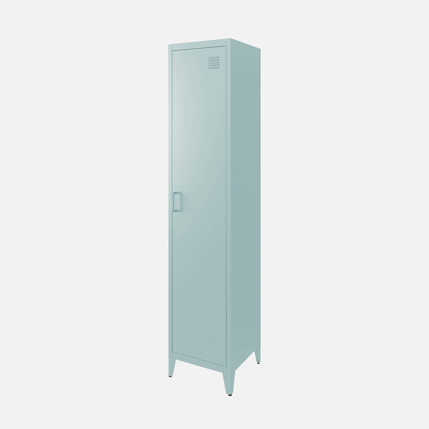Armoire chambre acier bleu clair, 4 rangements