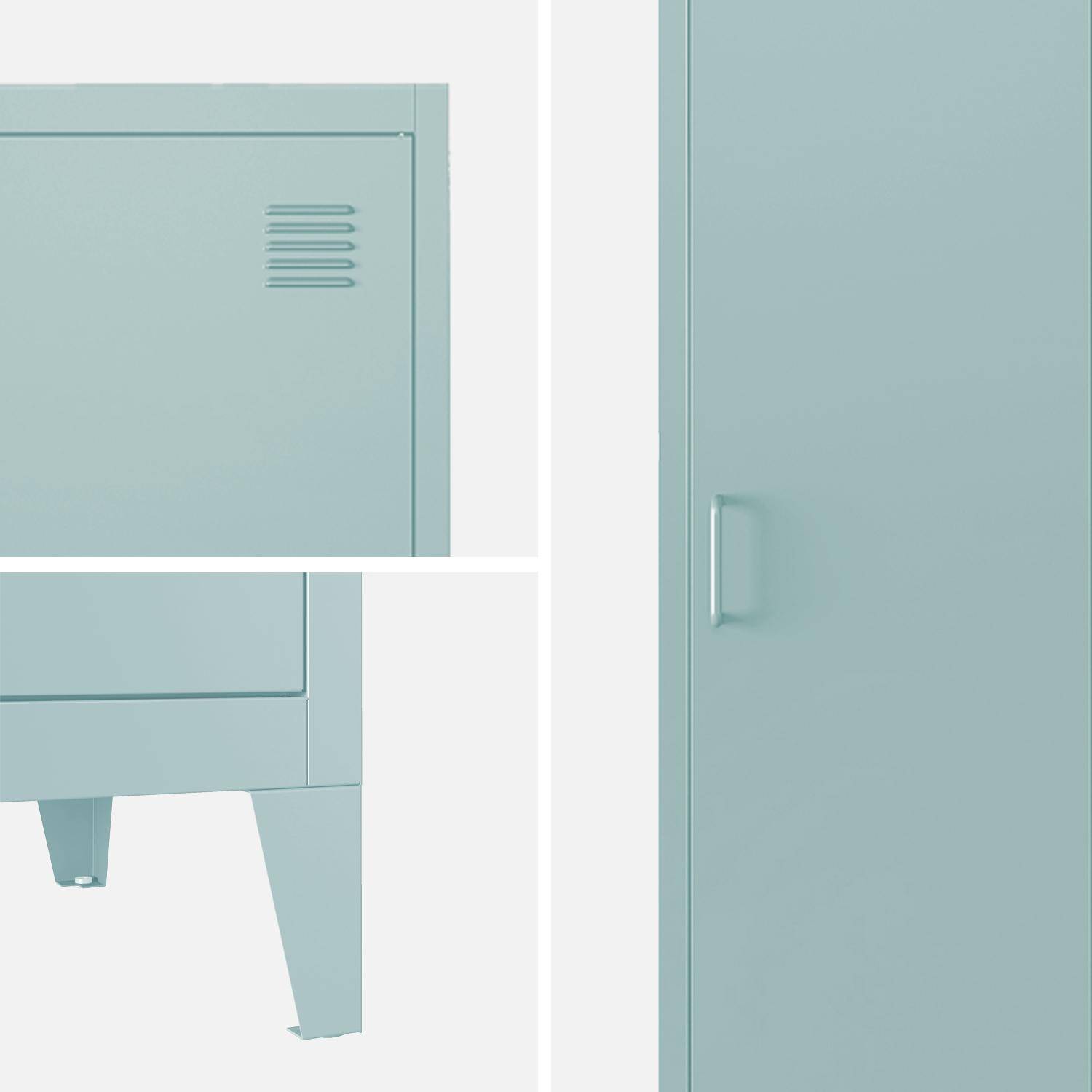 Metal locker storage with 3 shelves, Soho, Light blue, 38x38x180 cm Photo4