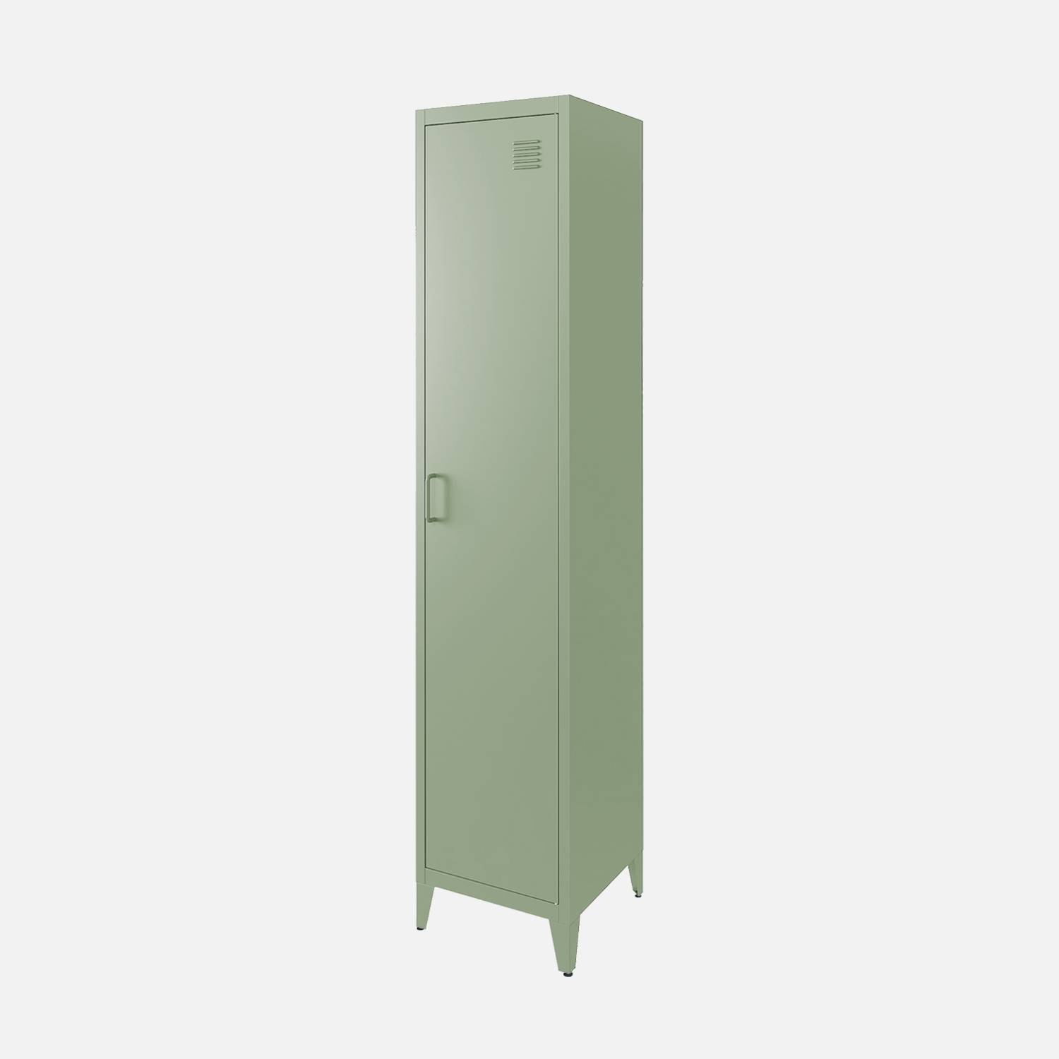 Armoire chambre acier vert clair, 4 rangements