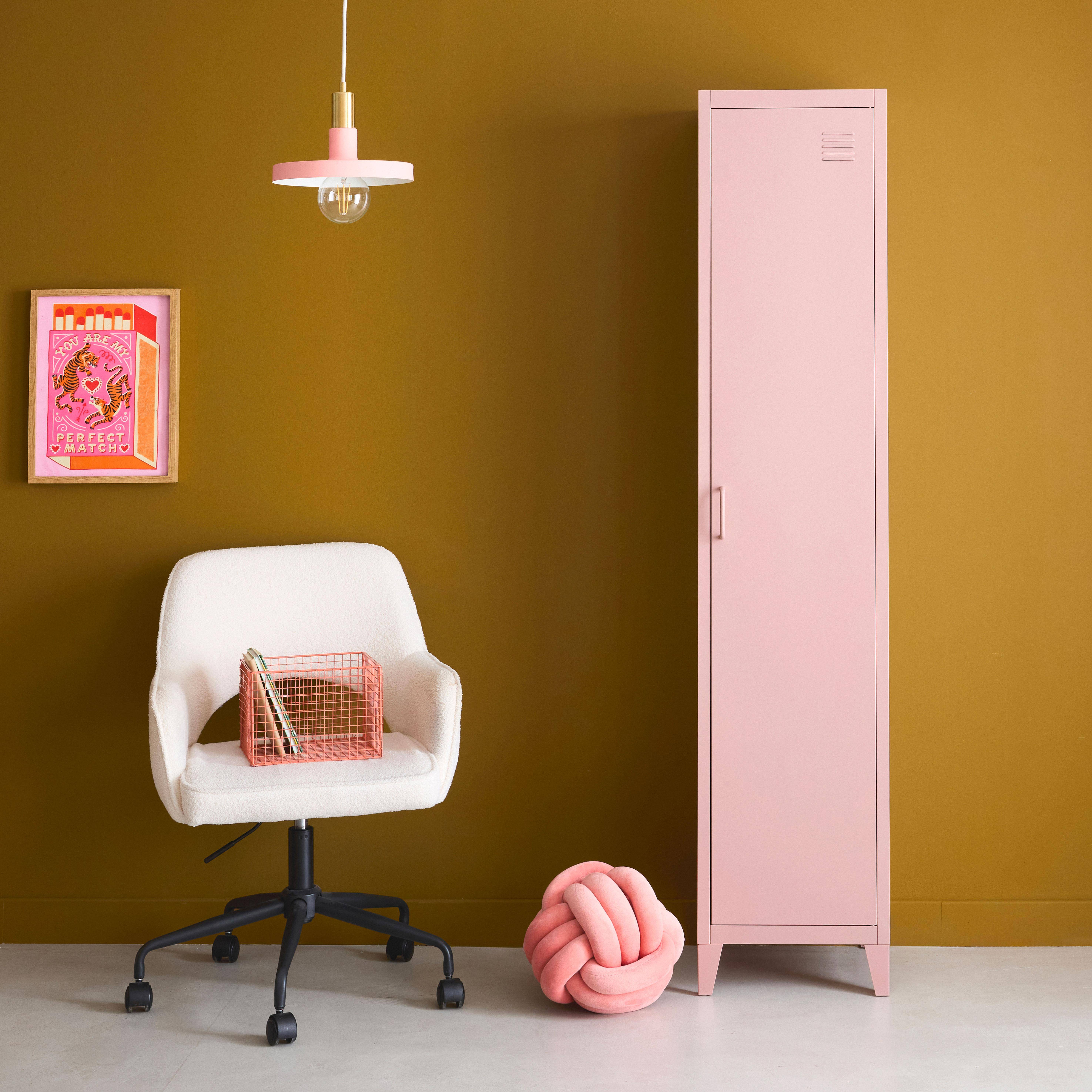 Metal locker storage with 3 shelves, Soho, Pink, 38x38x180 cm Photo1