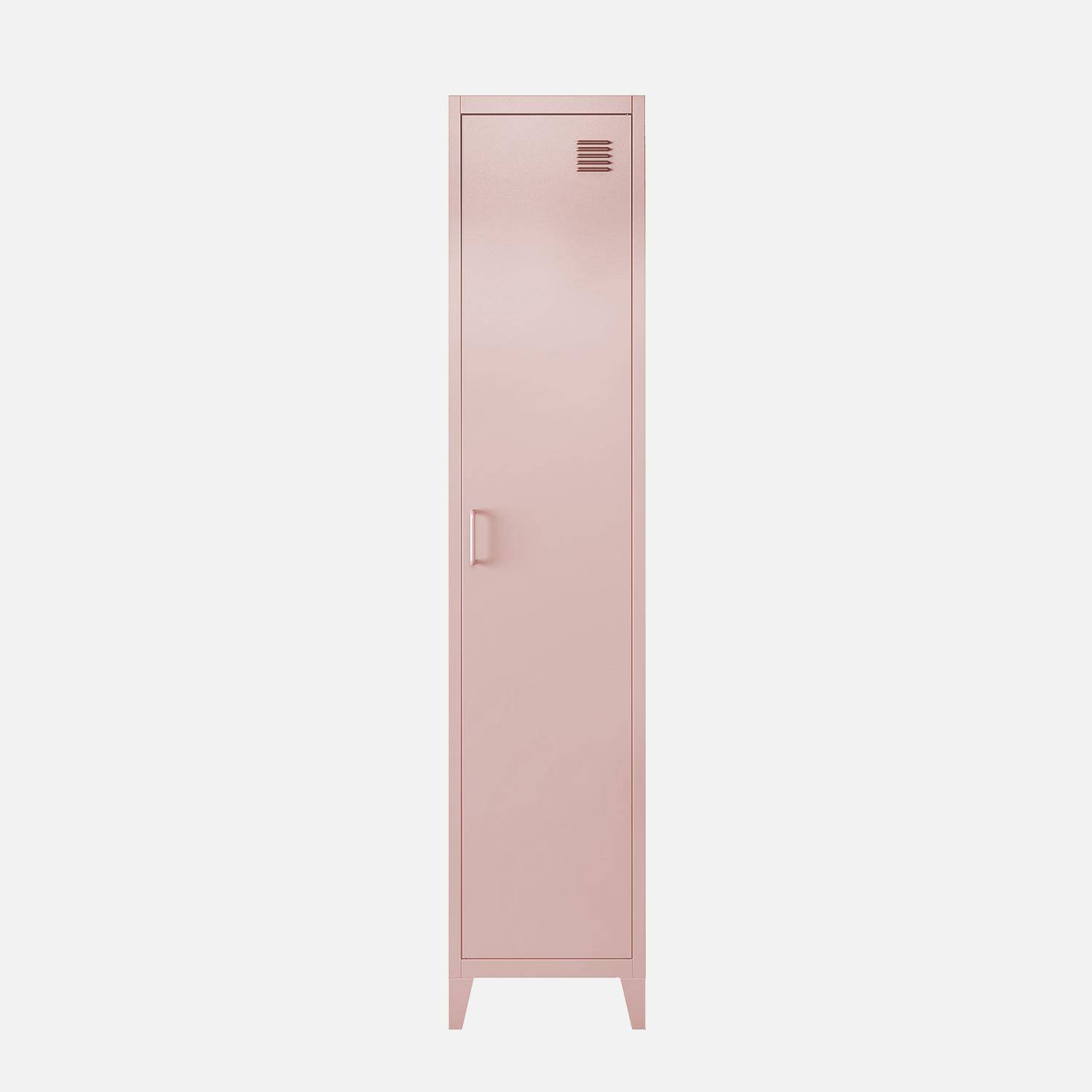 Metal locker storage with 3 shelves, Soho, Pink, 38x38x180 cm,sweeek,Photo6
