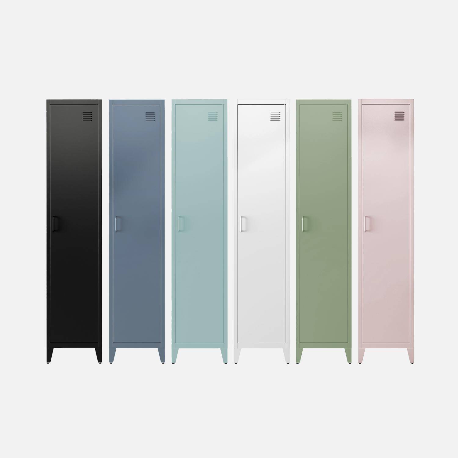 Armoire chambre en acier rose, 4 espaces de rangement, casier  Photo4