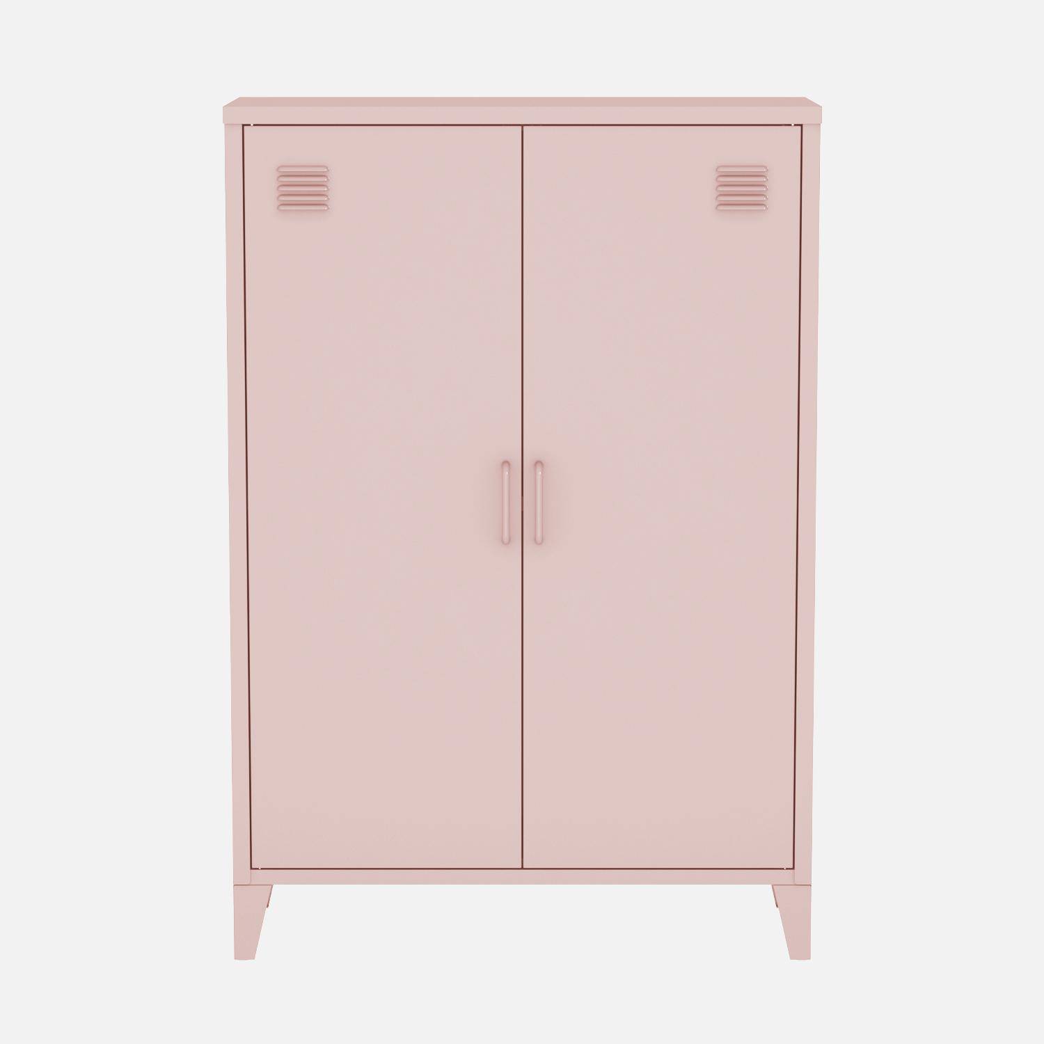 Roze metalen kledingkast voor kinderen, 1 plank Photo4