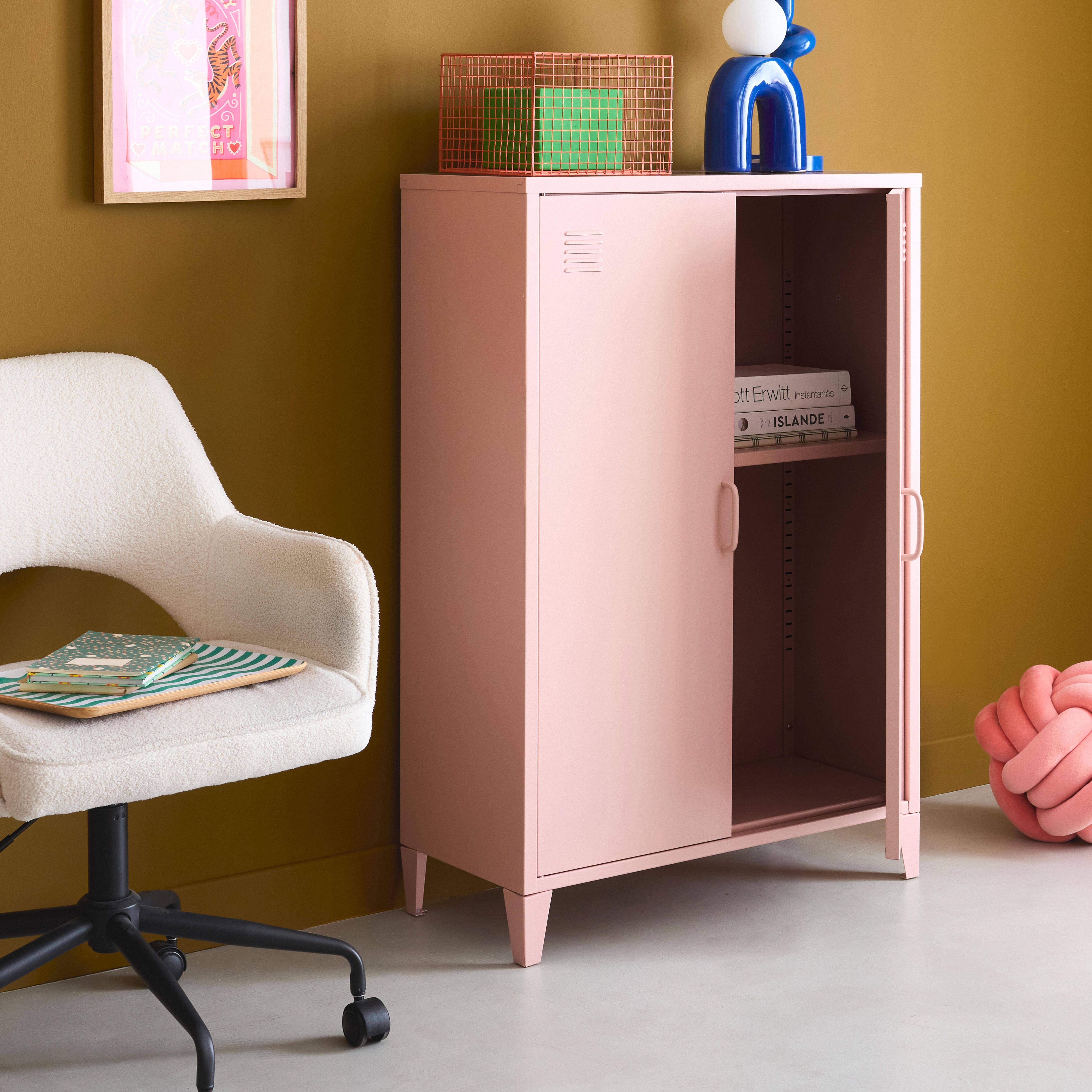 Roze metalen kledingkast voor kinderen, 1 plank,sweeek,Photo2
