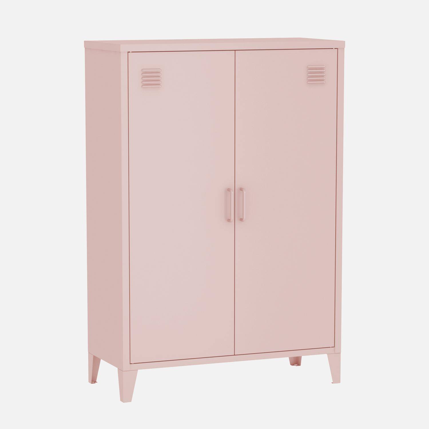 Roze metalen kledingkast voor kinderen, 1 plank Photo3