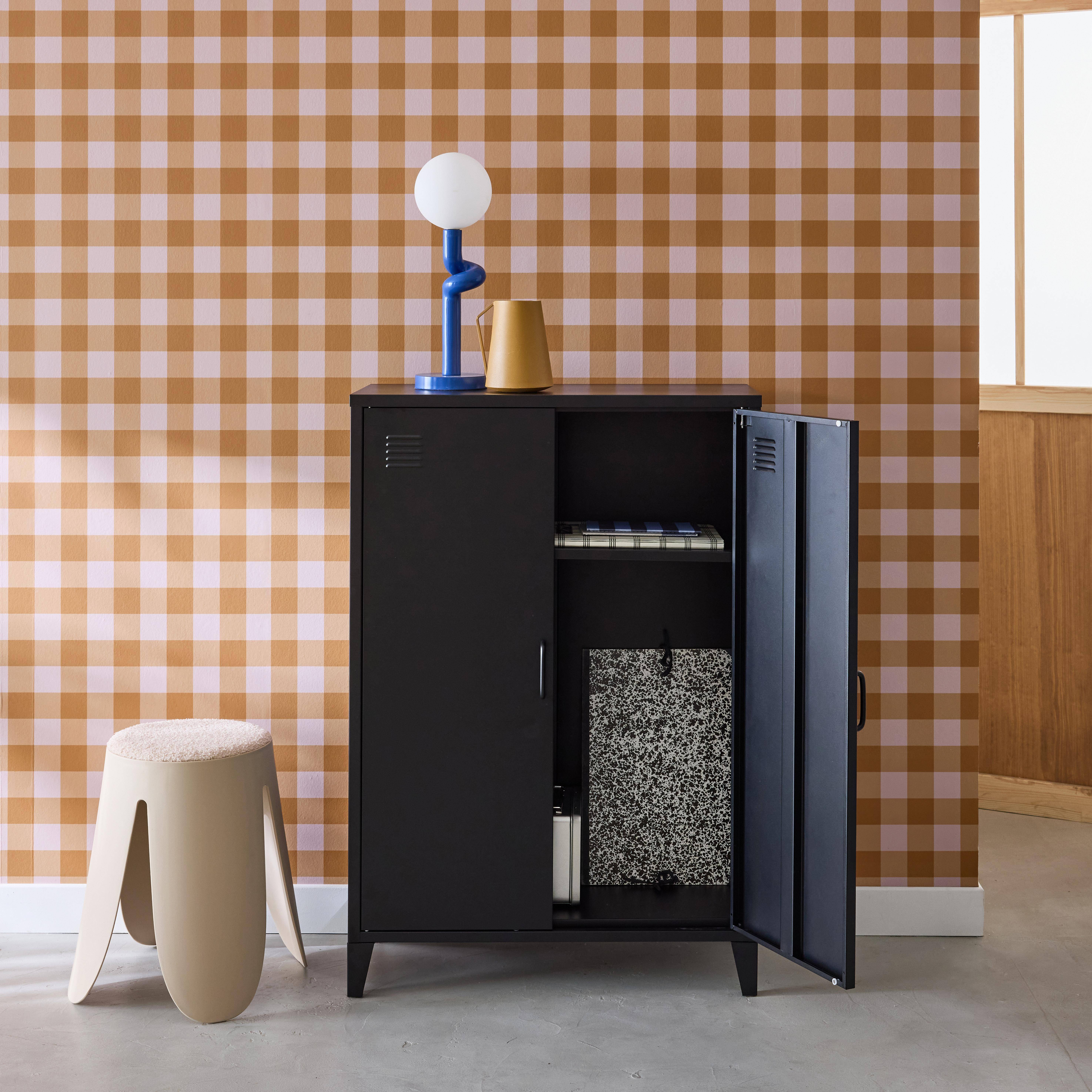 Metal sideboard with 1 shelf, Soho, Black, 75x33x110 cm Photo2