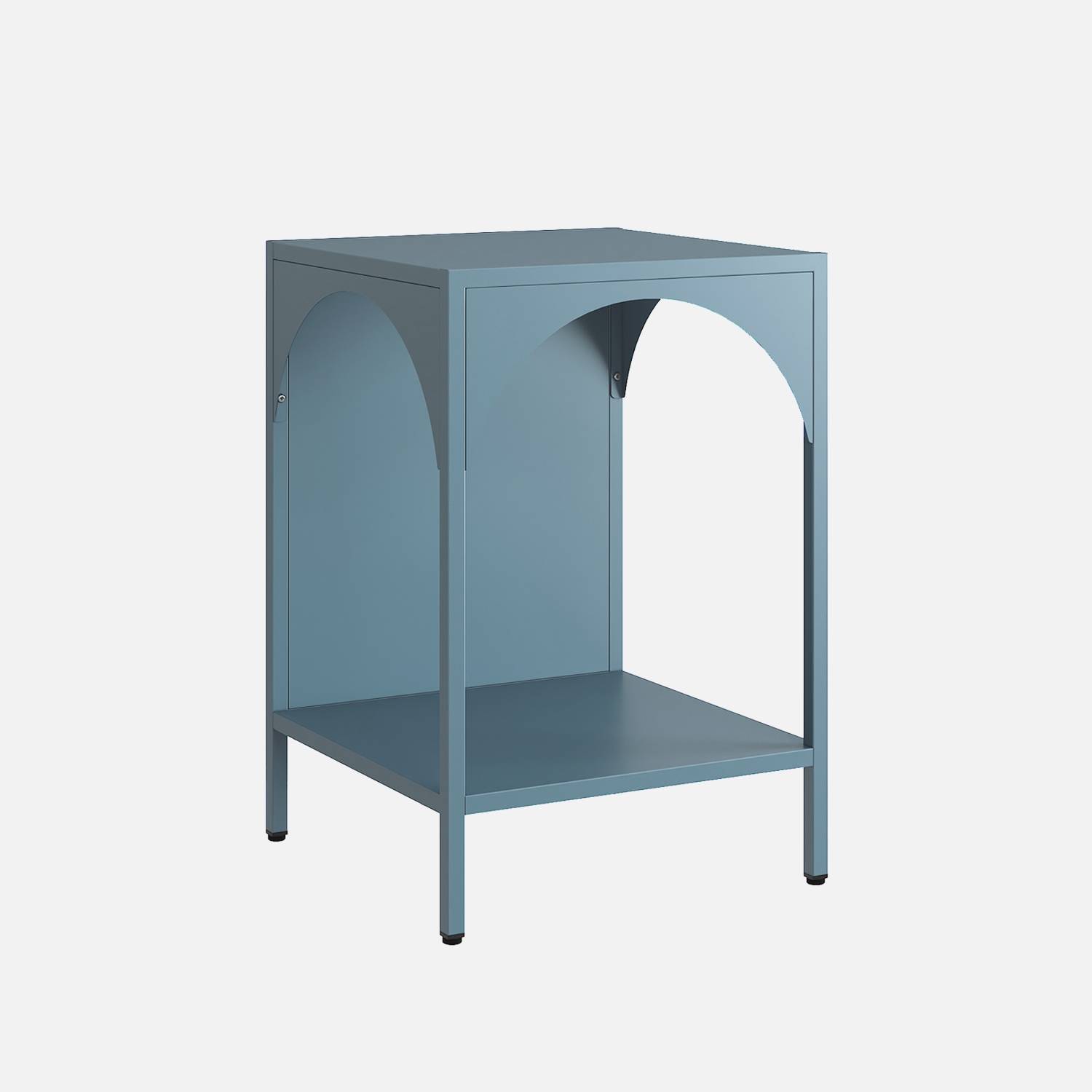 Mesa de cabeceira, mesa de apoio em metal para o quarto das crianças, Azul