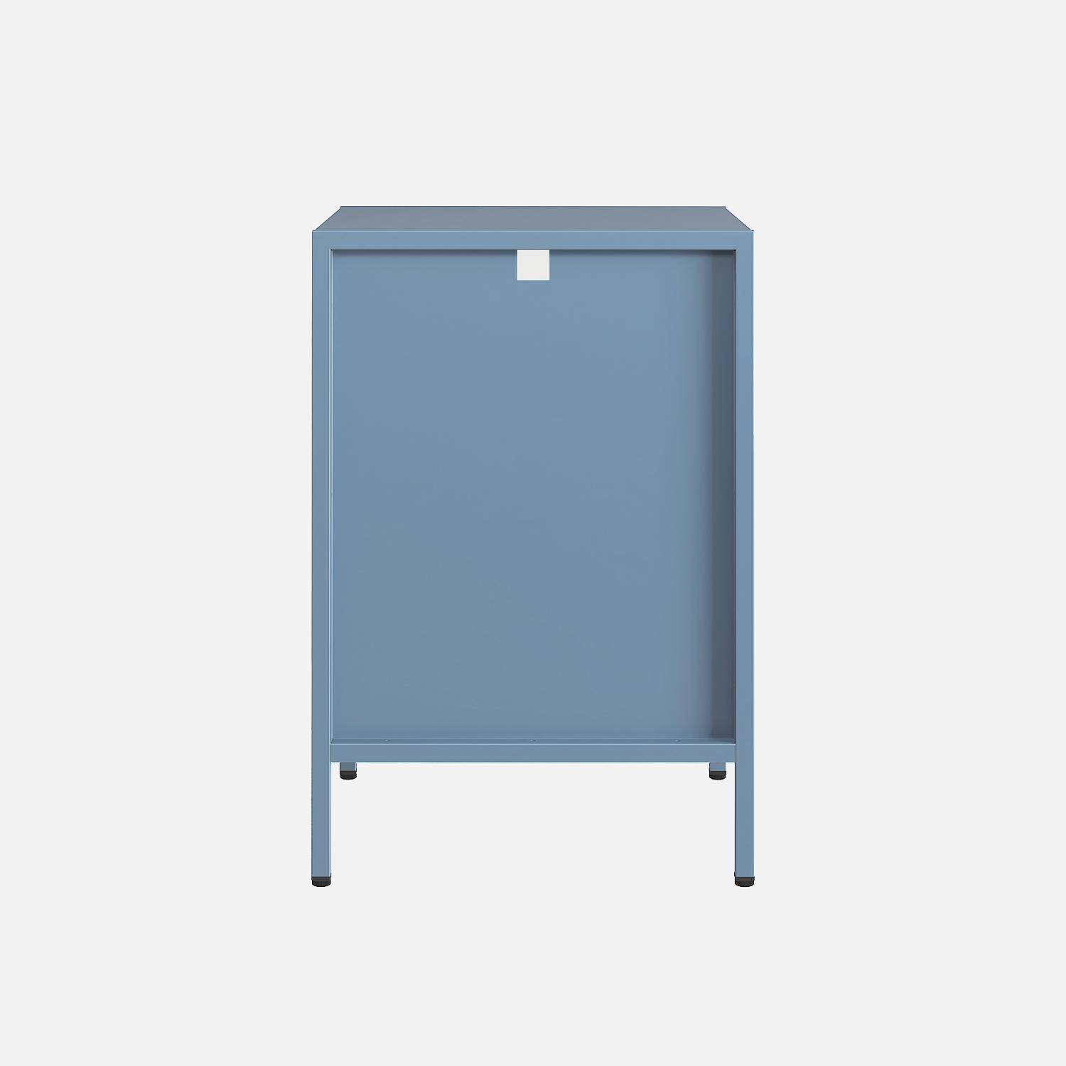 Table de chevet, table d'appoint en métal bleu ,sweeek,Photo7