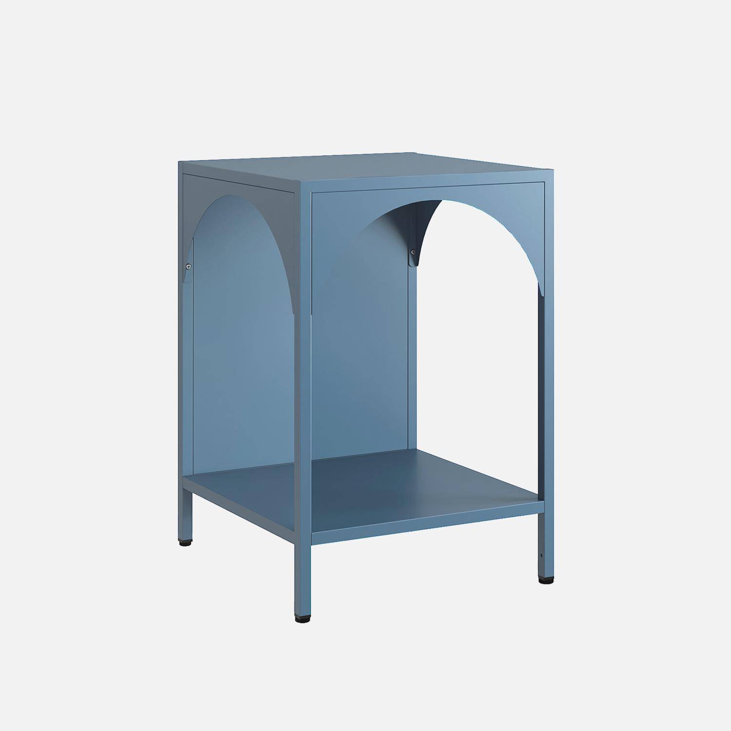 Nachttisch, Beistelltisch aus Metall blau für das Kinderzimmer  Photo3