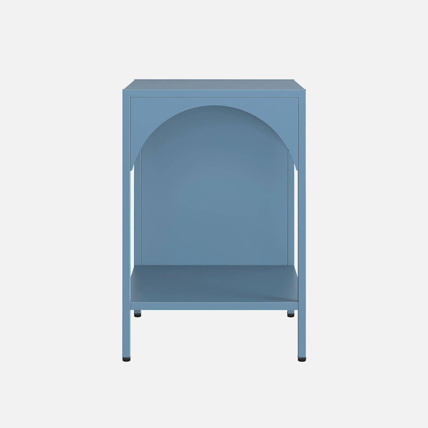 Table de chevet, table d'appoint en acier bleu chambre enfant  ,sweeek,Photo4