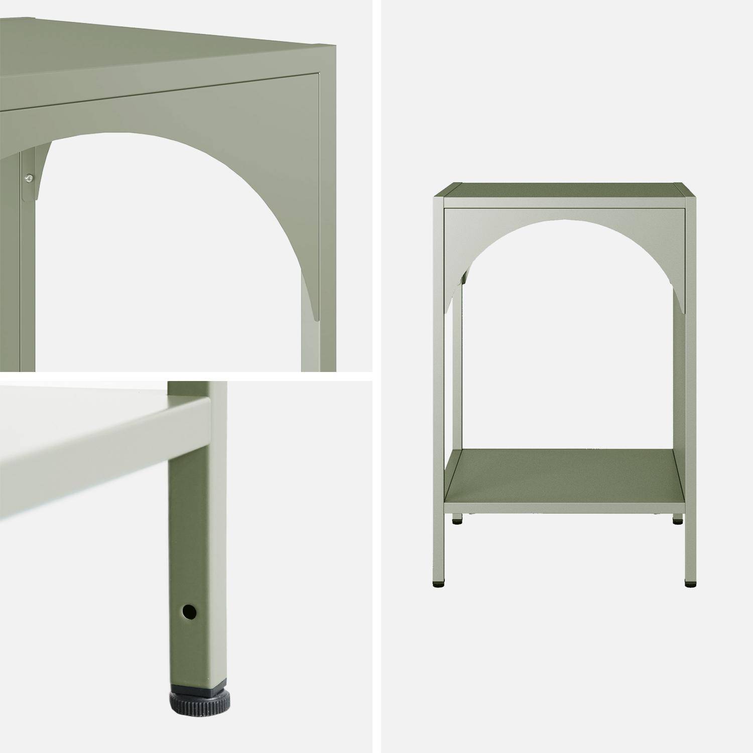 Table de chevet, table d'appoint en acier vert  Photo7