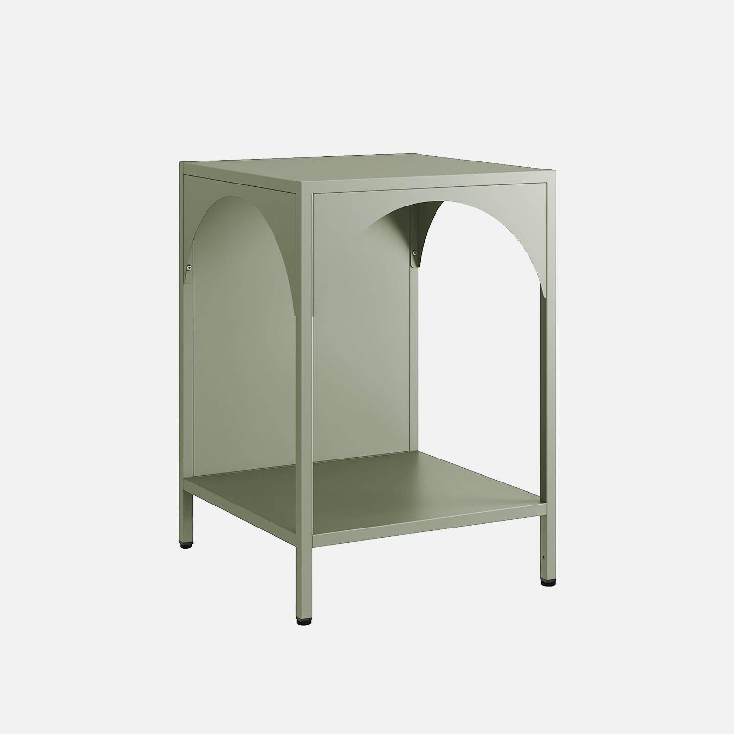 Table de chevet, table d'appoint en acier vert  Photo3