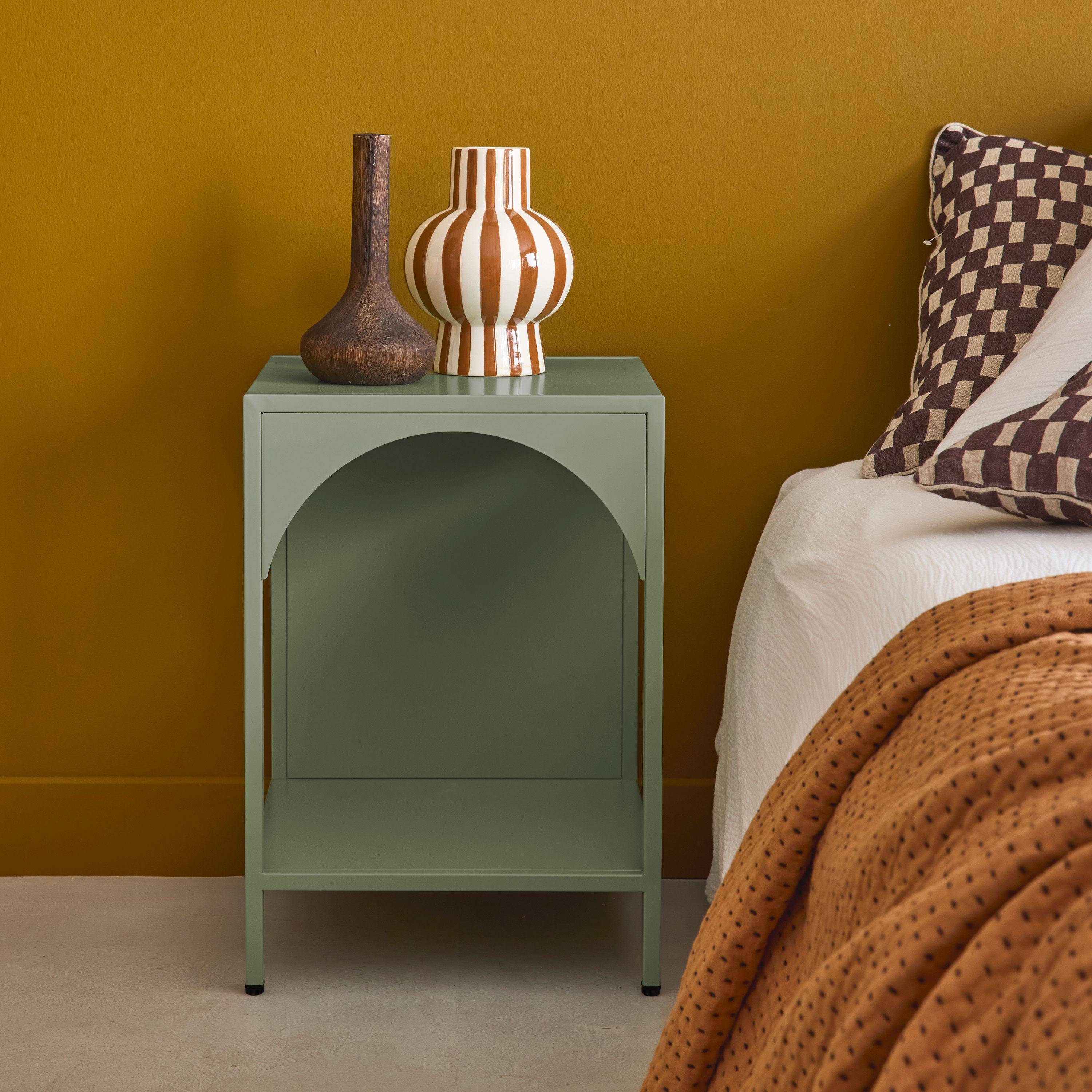 Table de chevet, table d'appoint en acier vert ,sweeek,Photo2