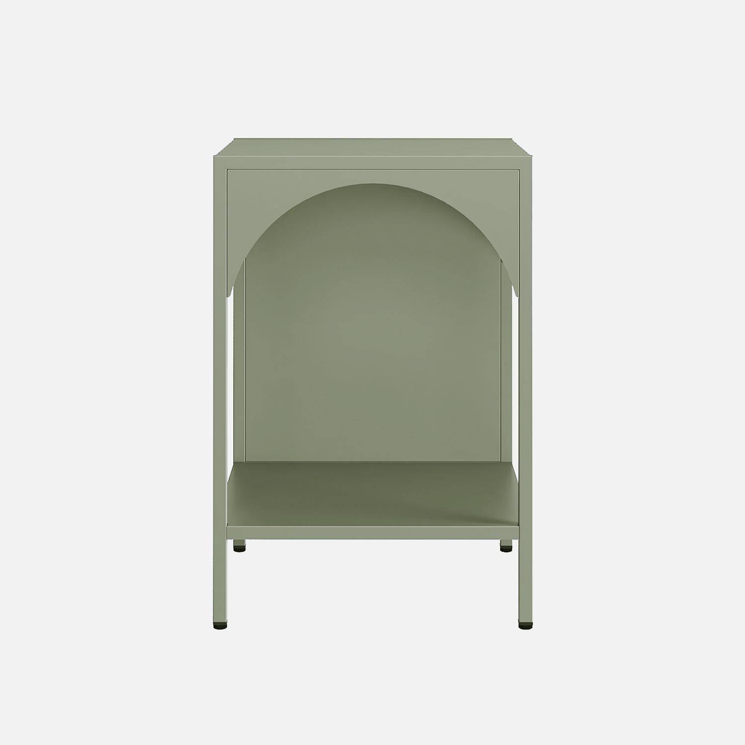 Metalen nachtkastje, industriële bijzettafel groen L 35 x B 35 x H 52 cm - Soho,sweeek,Photo4