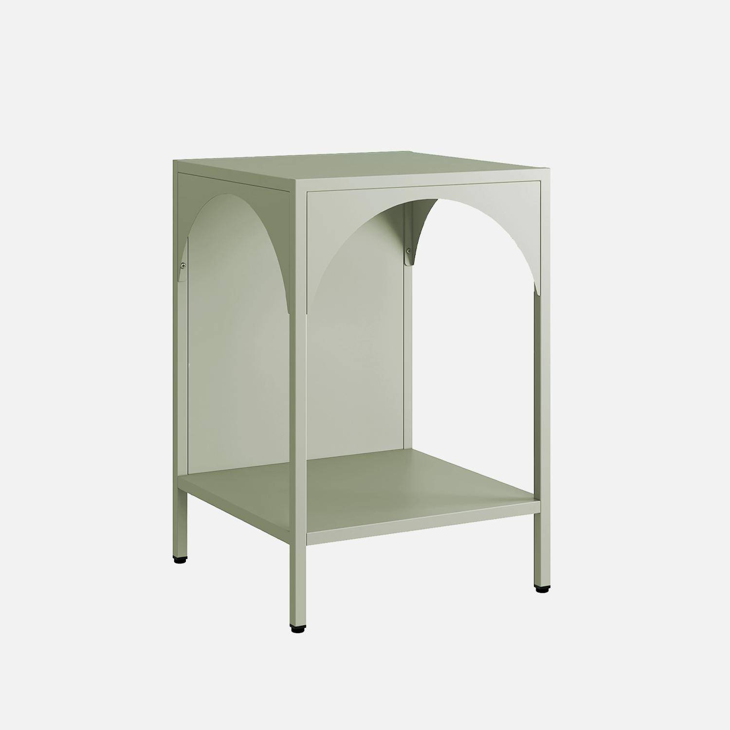 Mesita de noche moderno de metal , Soho, Verde, 35x35x52 cm,sweeek,Photo3