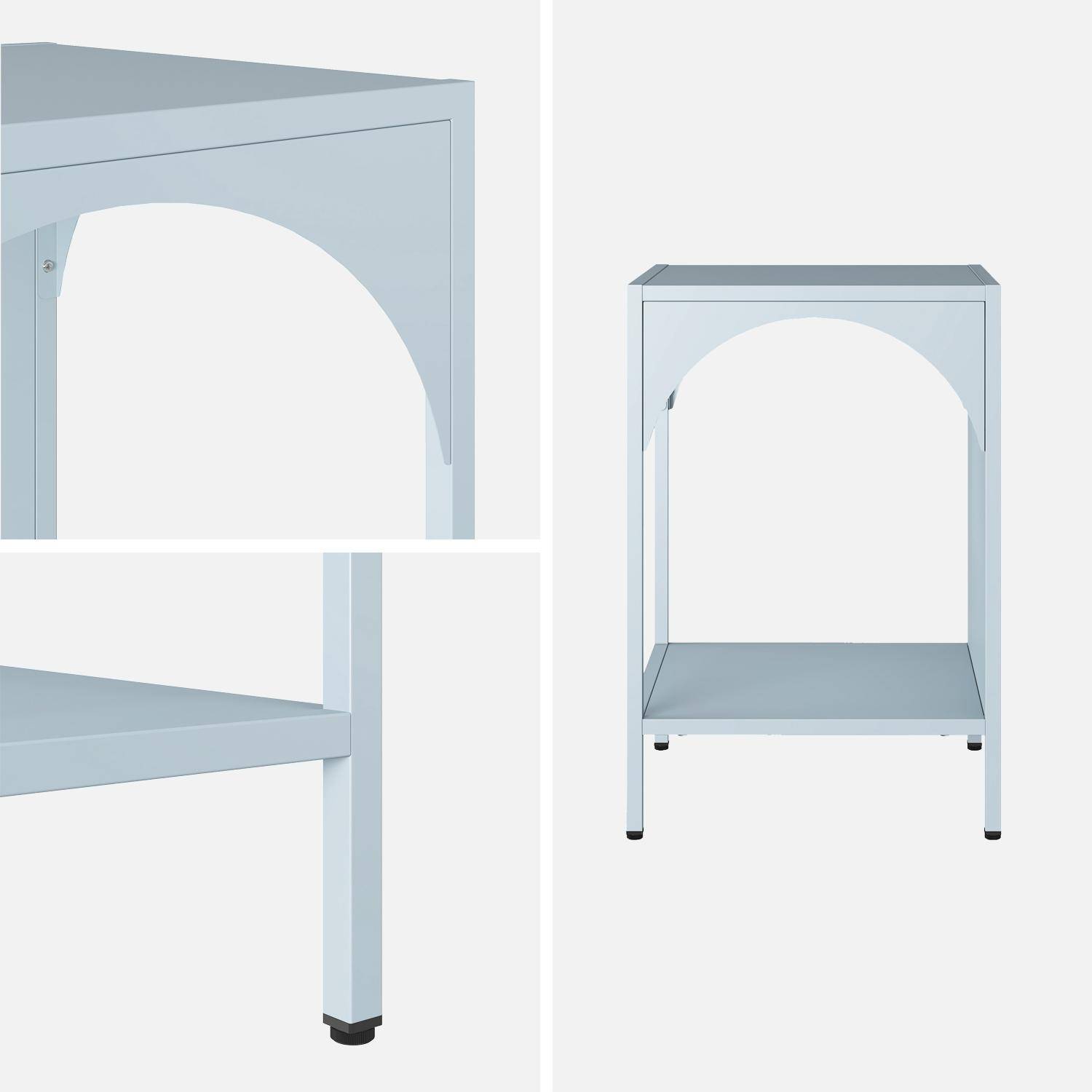 Table de chevet, table d'appoint en métal bleu clair chambre enfant  Photo6